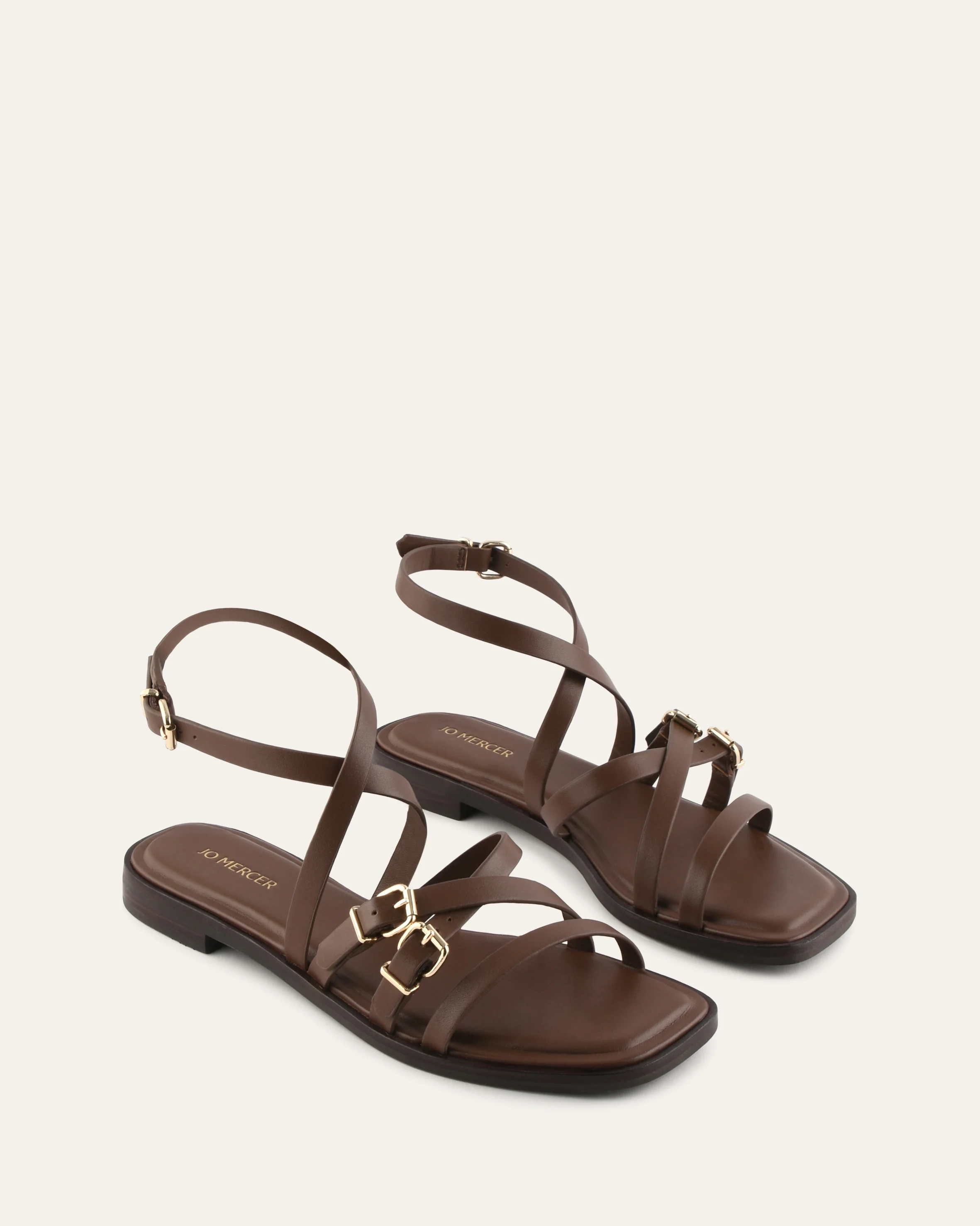 PIERRE FLAT SANDALS PECAN LEATHER - Image 3