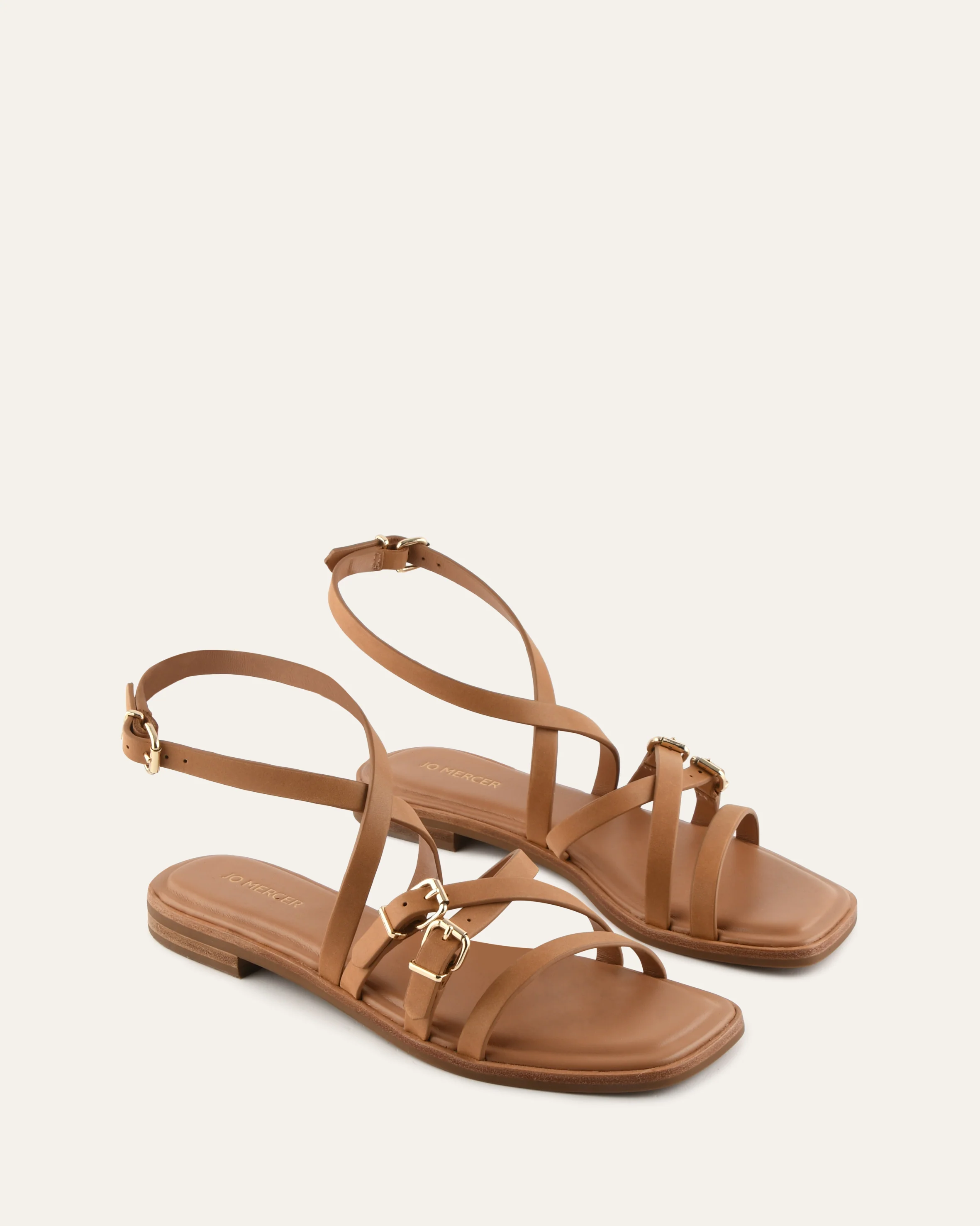 PIERRE FLAT SANDALS TUSCAN TAN LEATHER - Image 3