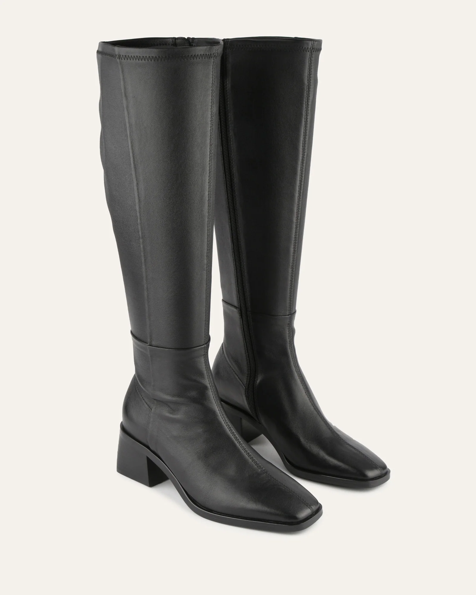 QUEENIE KNEE BOOTS BLACK LEATHER - Image 3