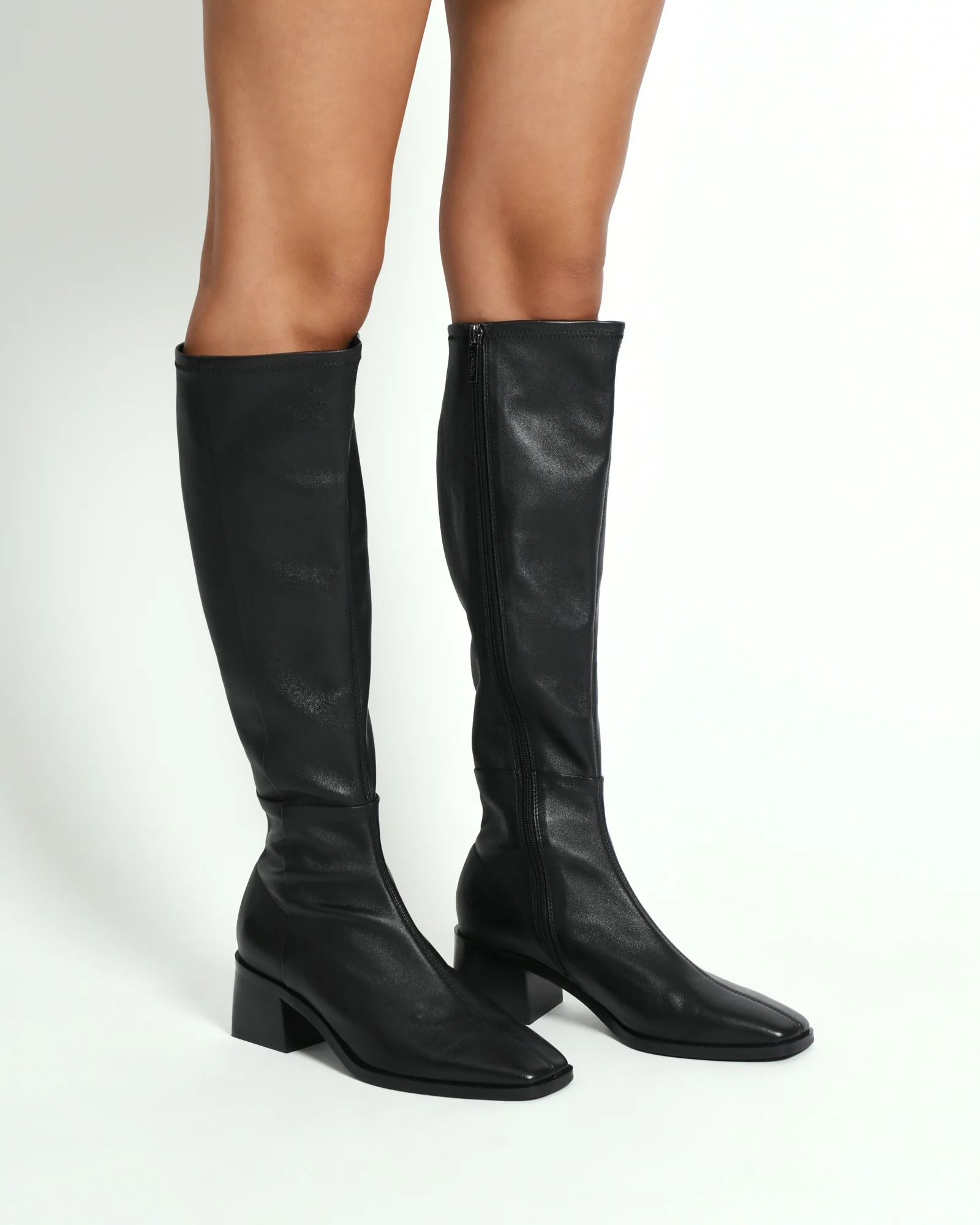 QUEENIE KNEE BOOTS BLACK LEATHER - Image 8