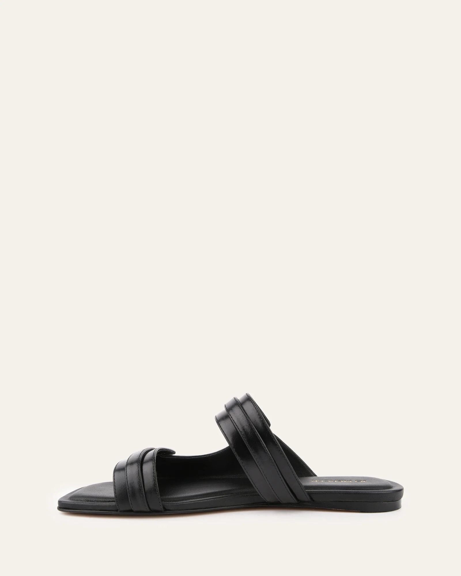 QUILL FLAT SANDALS BLACK LEATHER - Image 8
