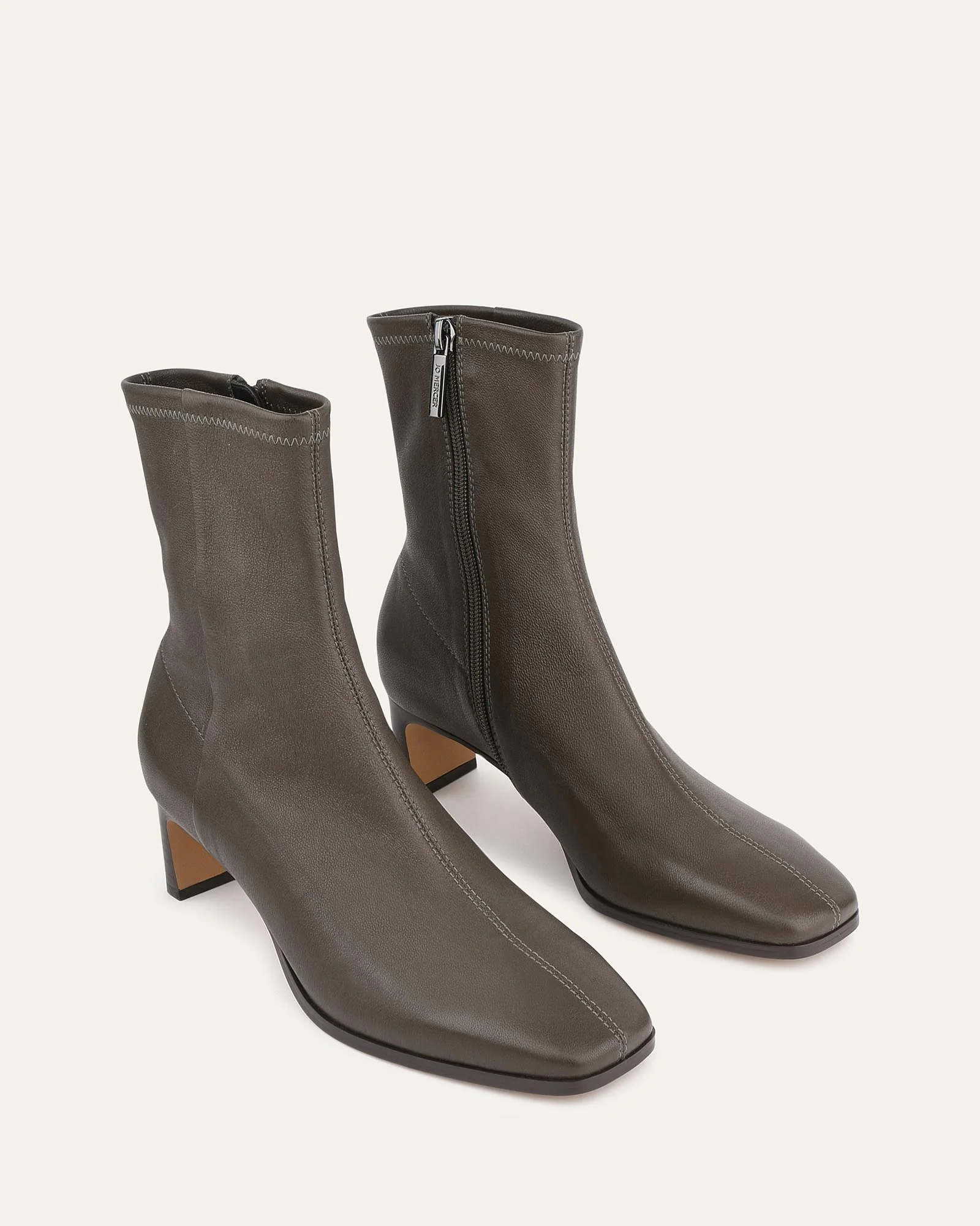 QUINCE MID ANKLE BOOTS DARK OLIVE LEATHER - Image 3