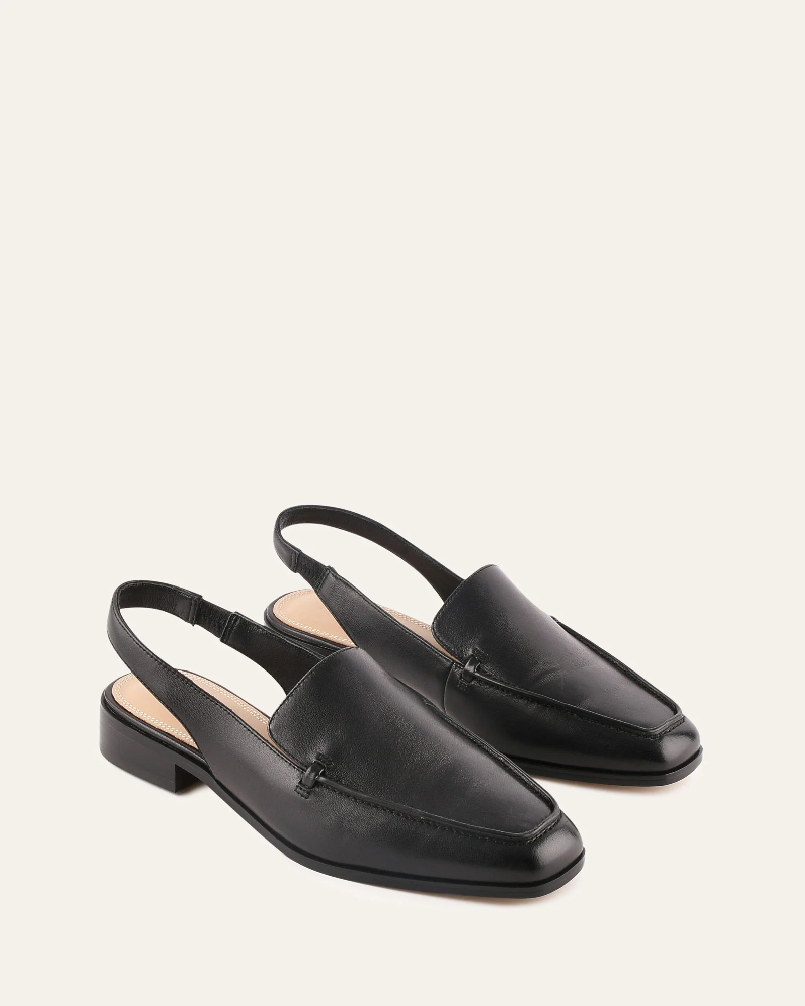 RANA CASUAL FLATS BLACK LEATHER - Image 3