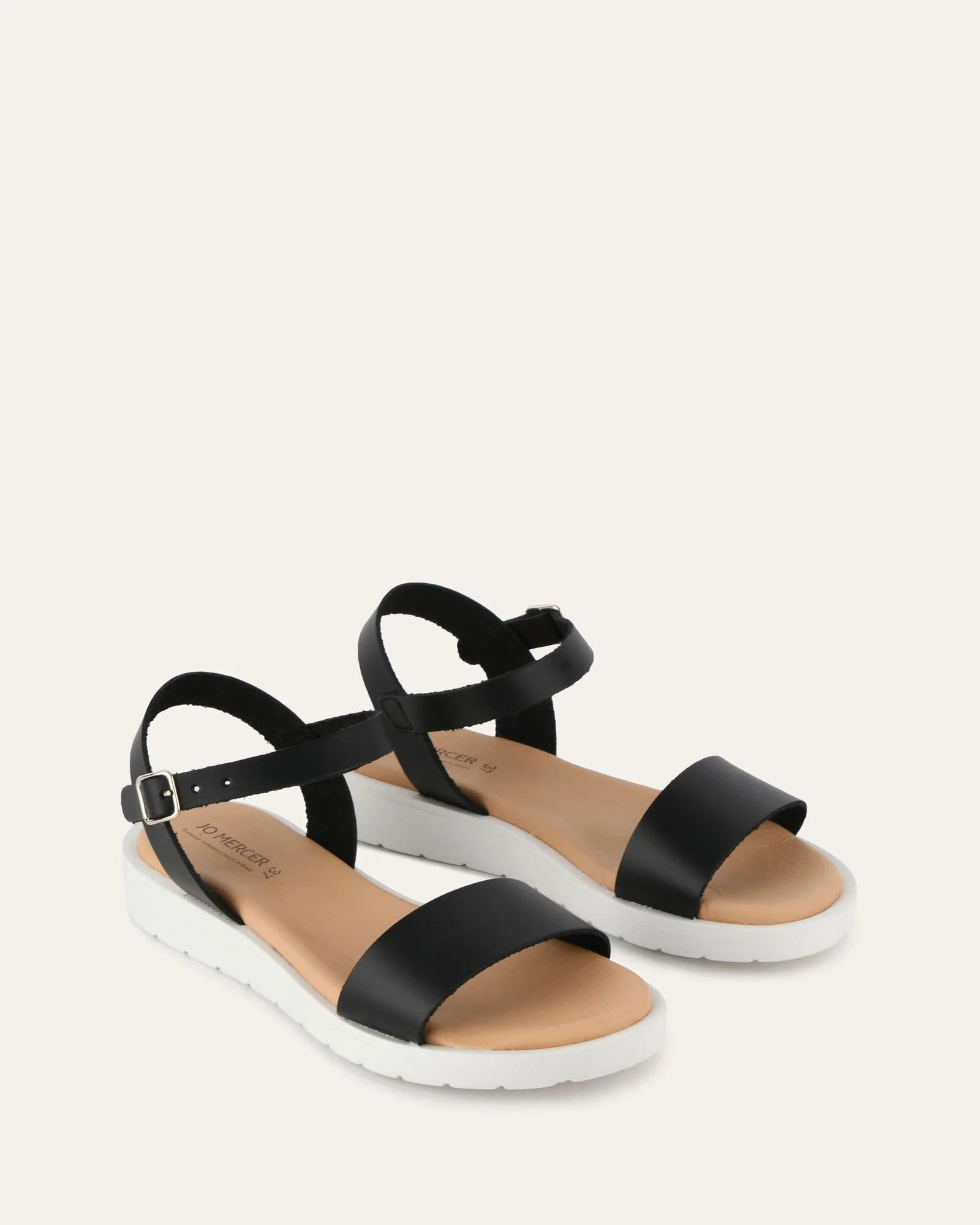 ROBIN FLAT SANDALS BLACK LEATHER - Image 3