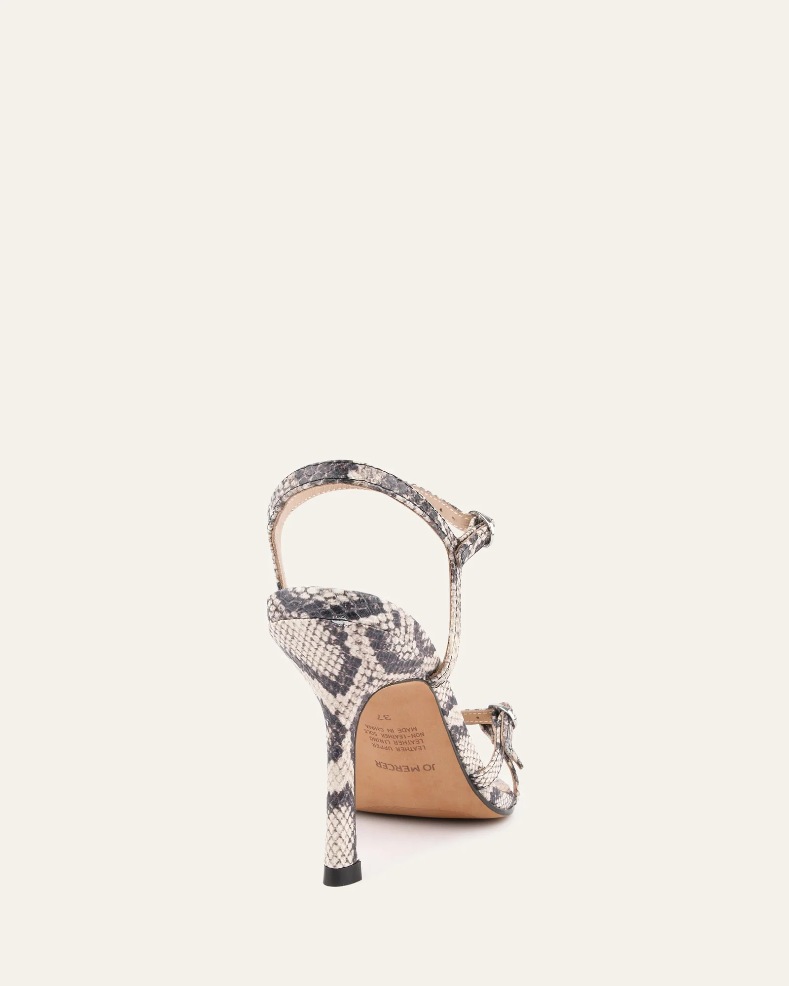 ROMY HIGH HEEL SANDALS NATURAL SNAKE PRINT LEATHER - Image 5