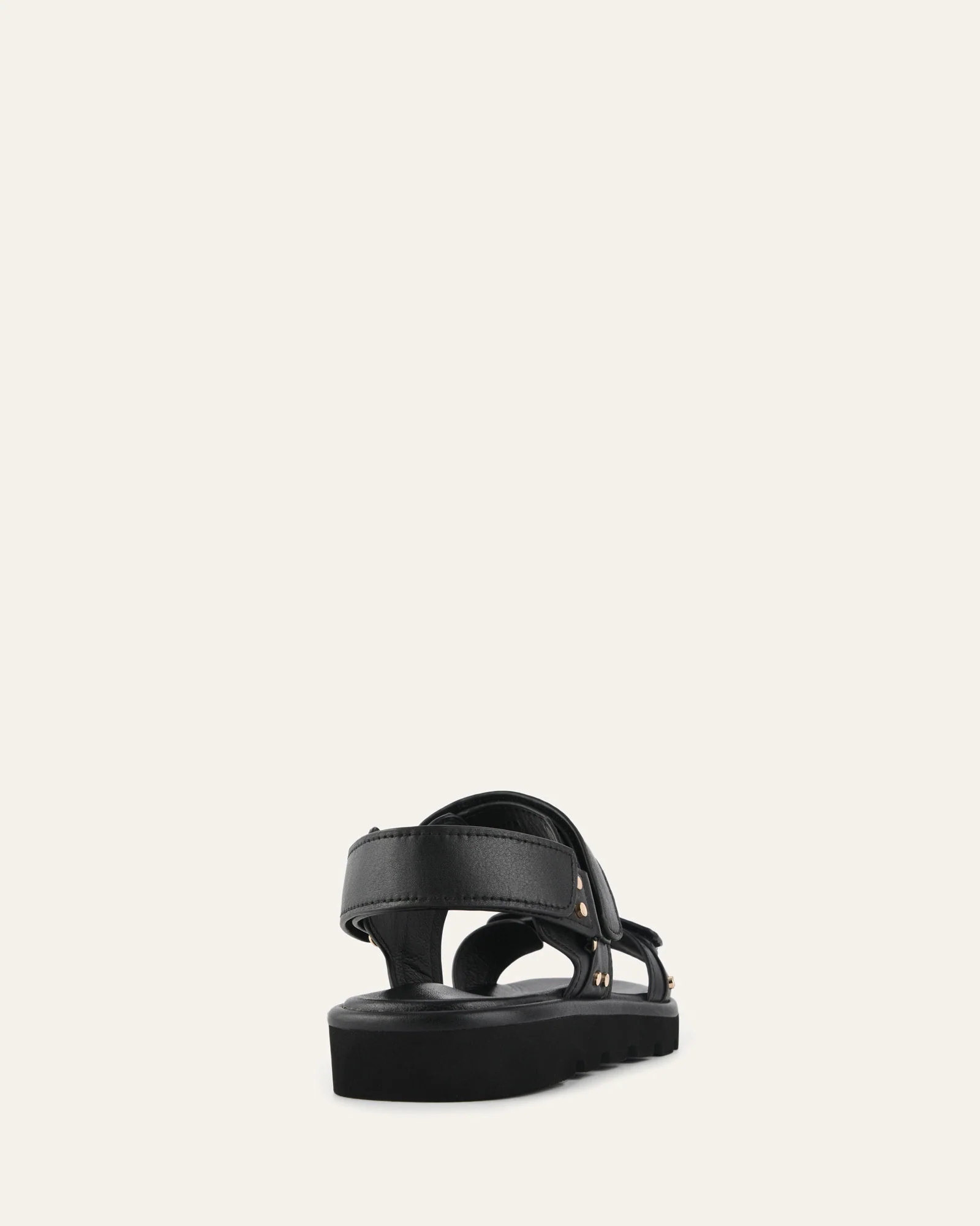 RUFUS FLAT SANDALS BLACK LEATHER - Image 5