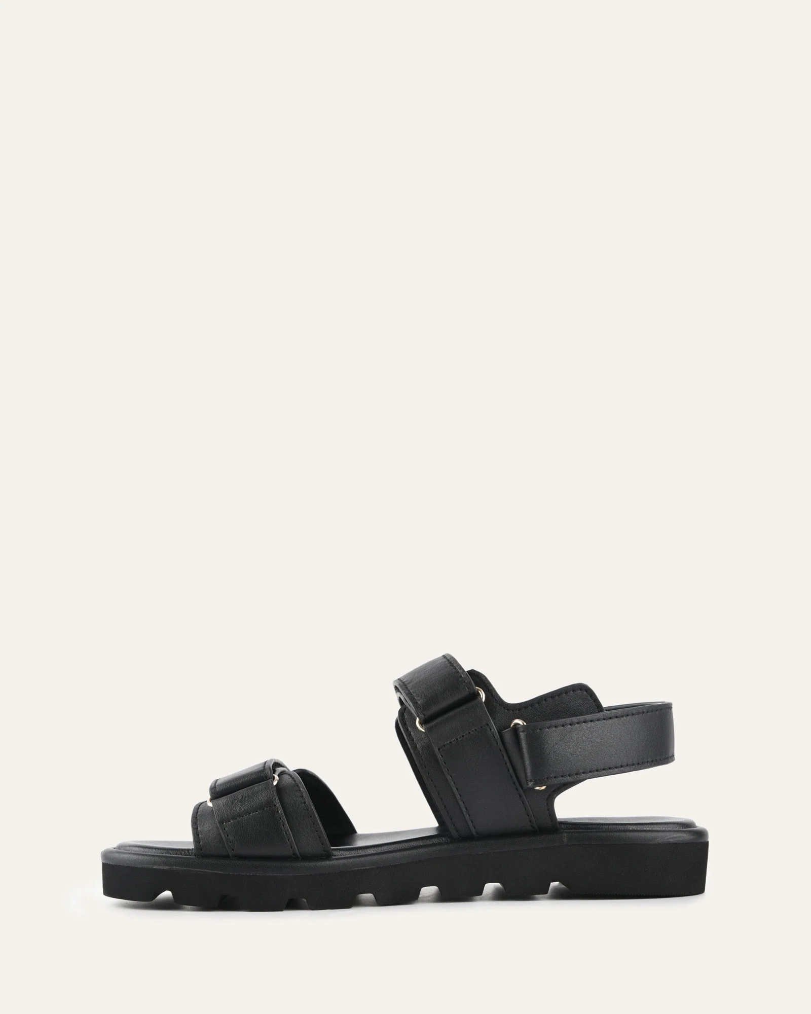 RUFUS FLAT SANDALS BLACK LEATHER - Image 6