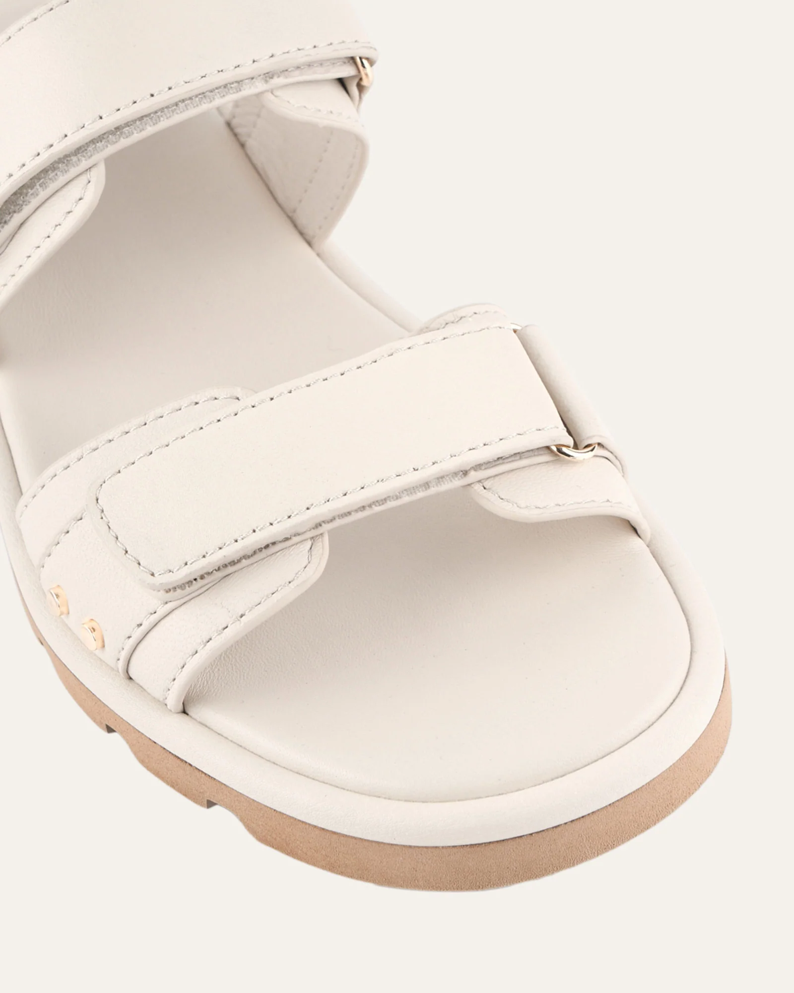 RUFUS FLAT SANDALS OFF WHITE LEATHER - Image 3
