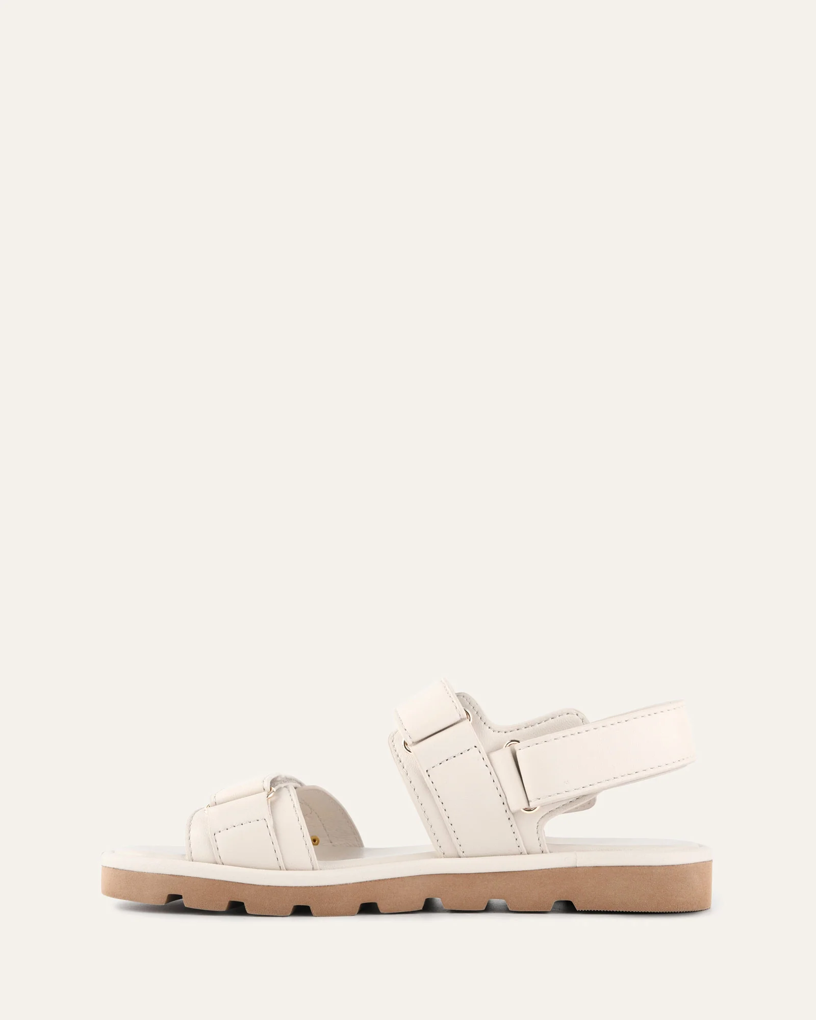 RUFUS FLAT SANDALS OFF WHITE LEATHER - Image 5