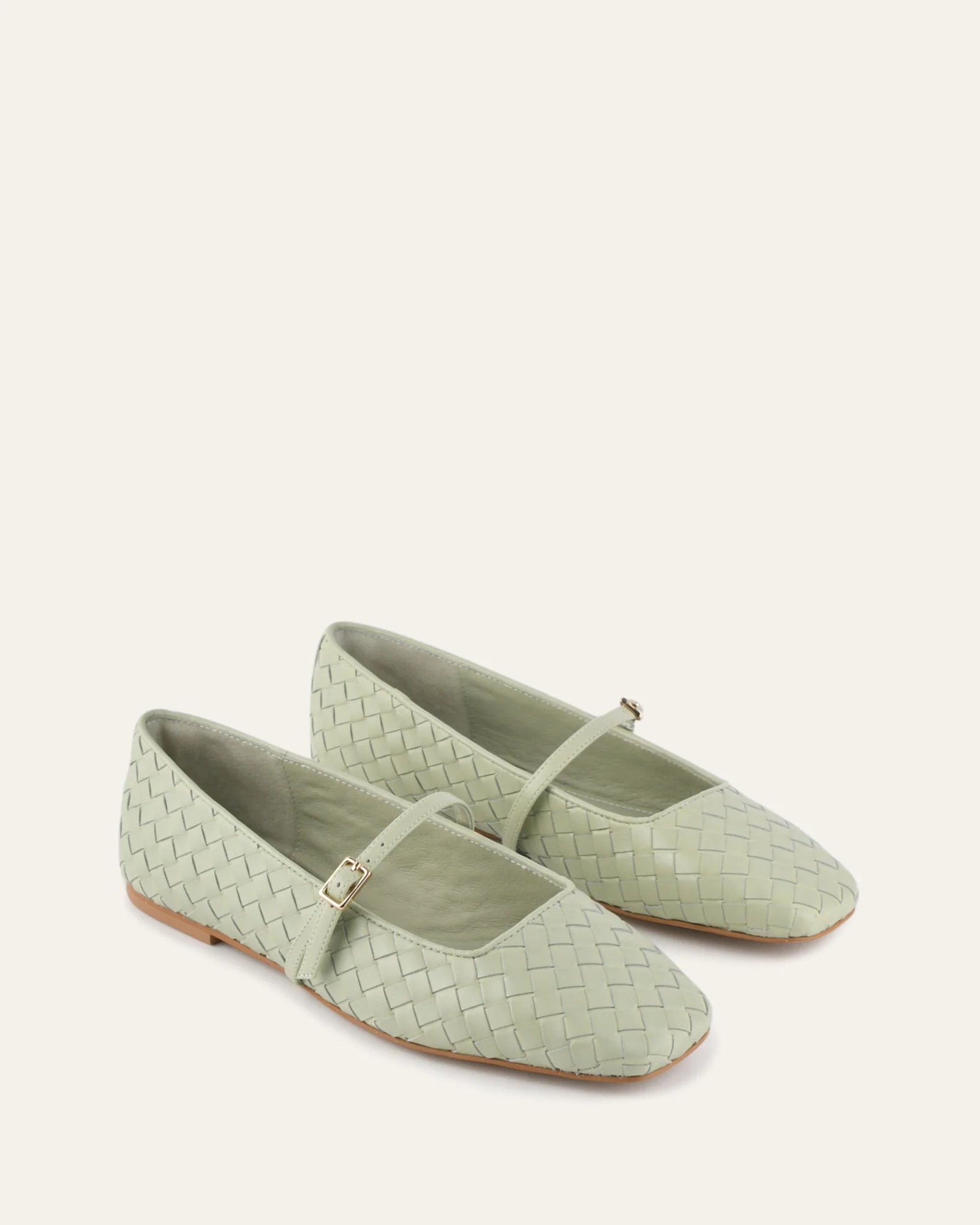 SAILOR BALLET FLATS LIGHT SAGE LEATHER - Image 3
