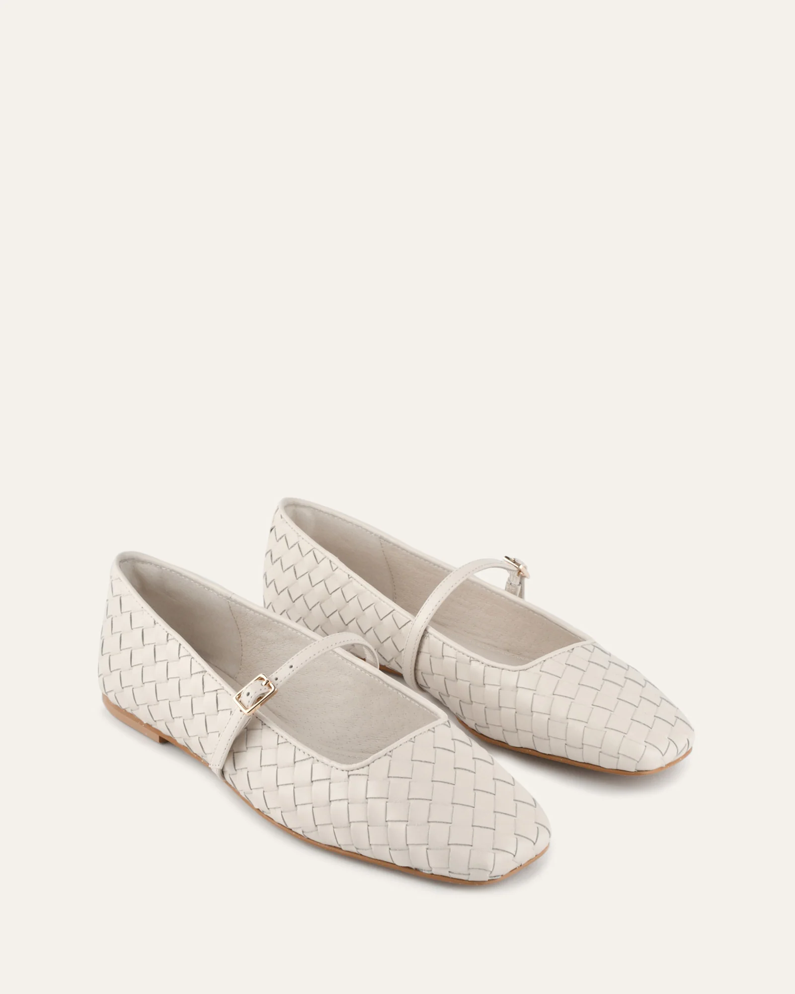 SAILOR BALLET FLATS OFF WHITE LEATHER - Image 3