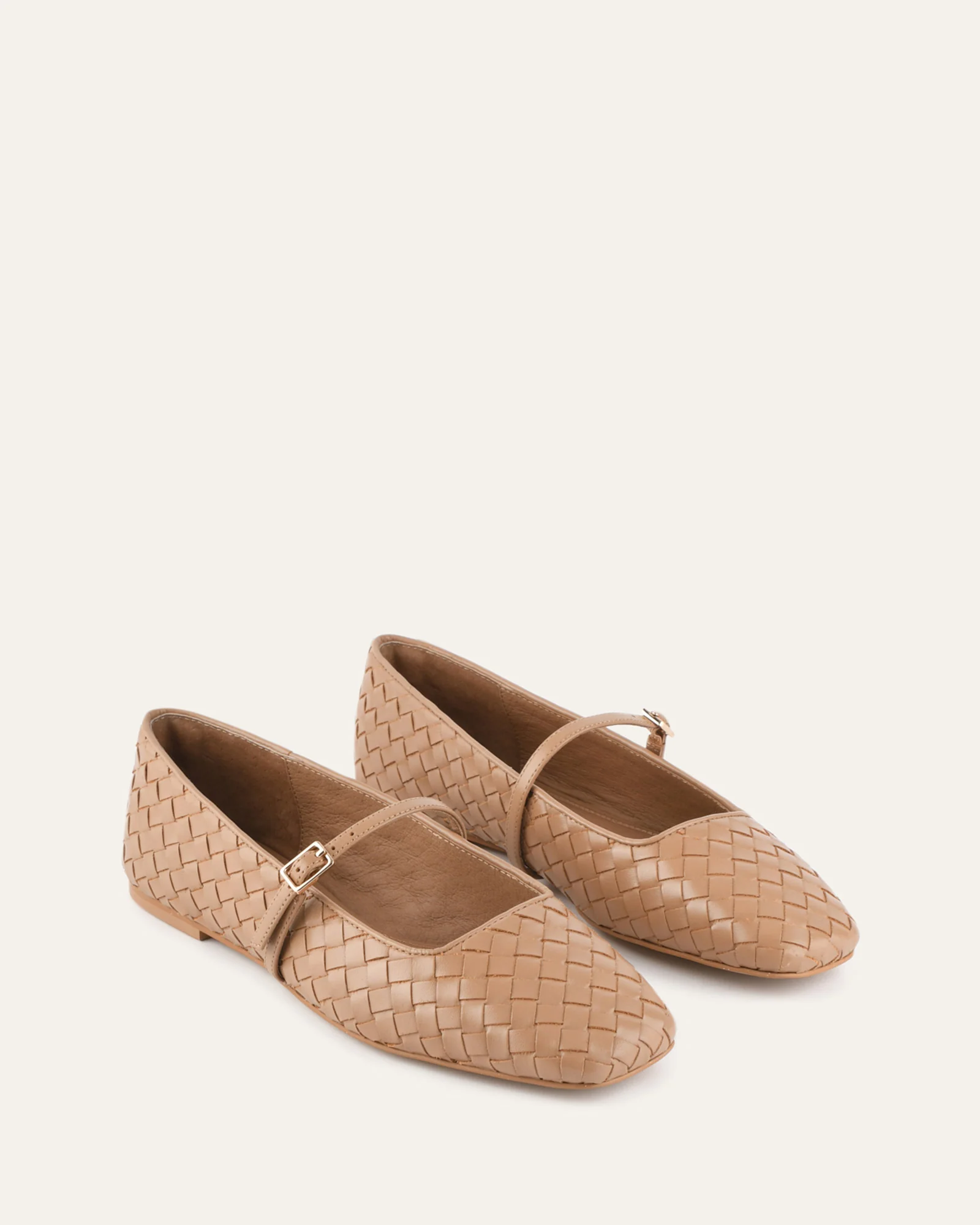 SAILOR BALLET FLATS TAN LEATHER - Image 3