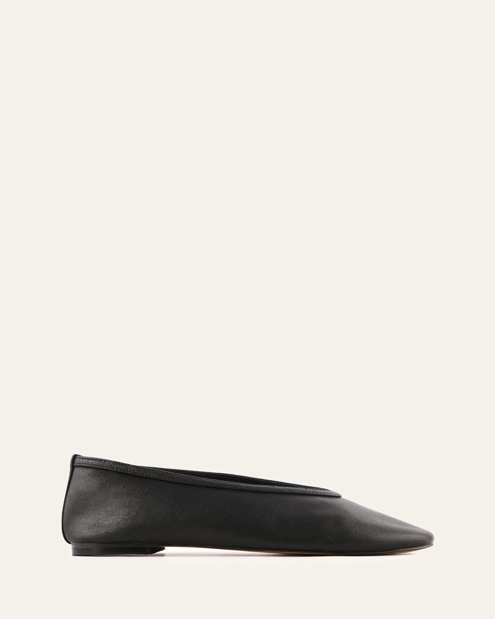 SALEM CASUAL FLATS BLACK LEATHER