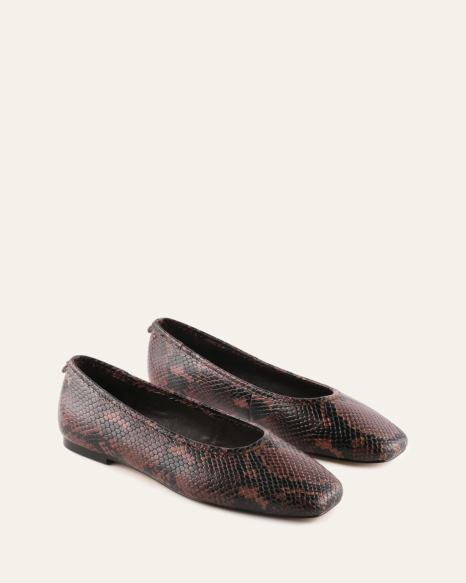 SERENA CASUAL FLATS DARK SNAKE PRINT LEATHER - Image 3
