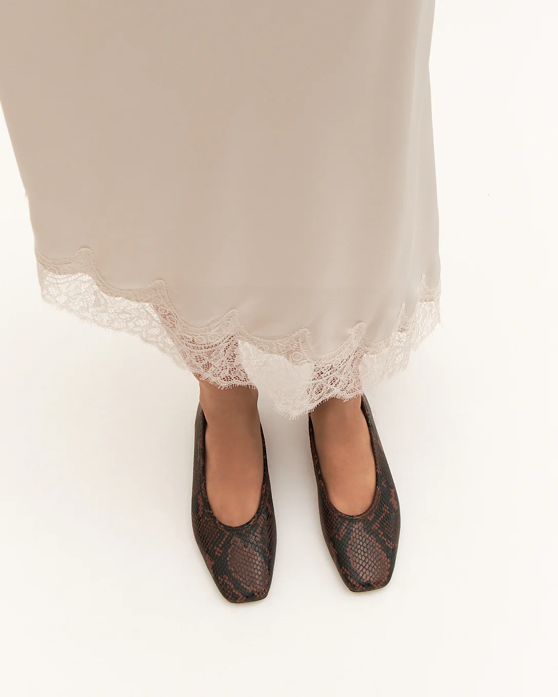 SERENA CASUAL FLATS DARK SNAKE PRINT LEATHER - Image 7