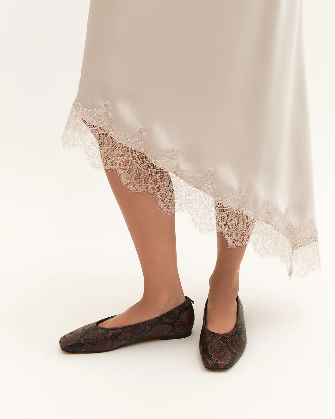 SERENA CASUAL FLATS DARK SNAKE PRINT LEATHER - Image 8