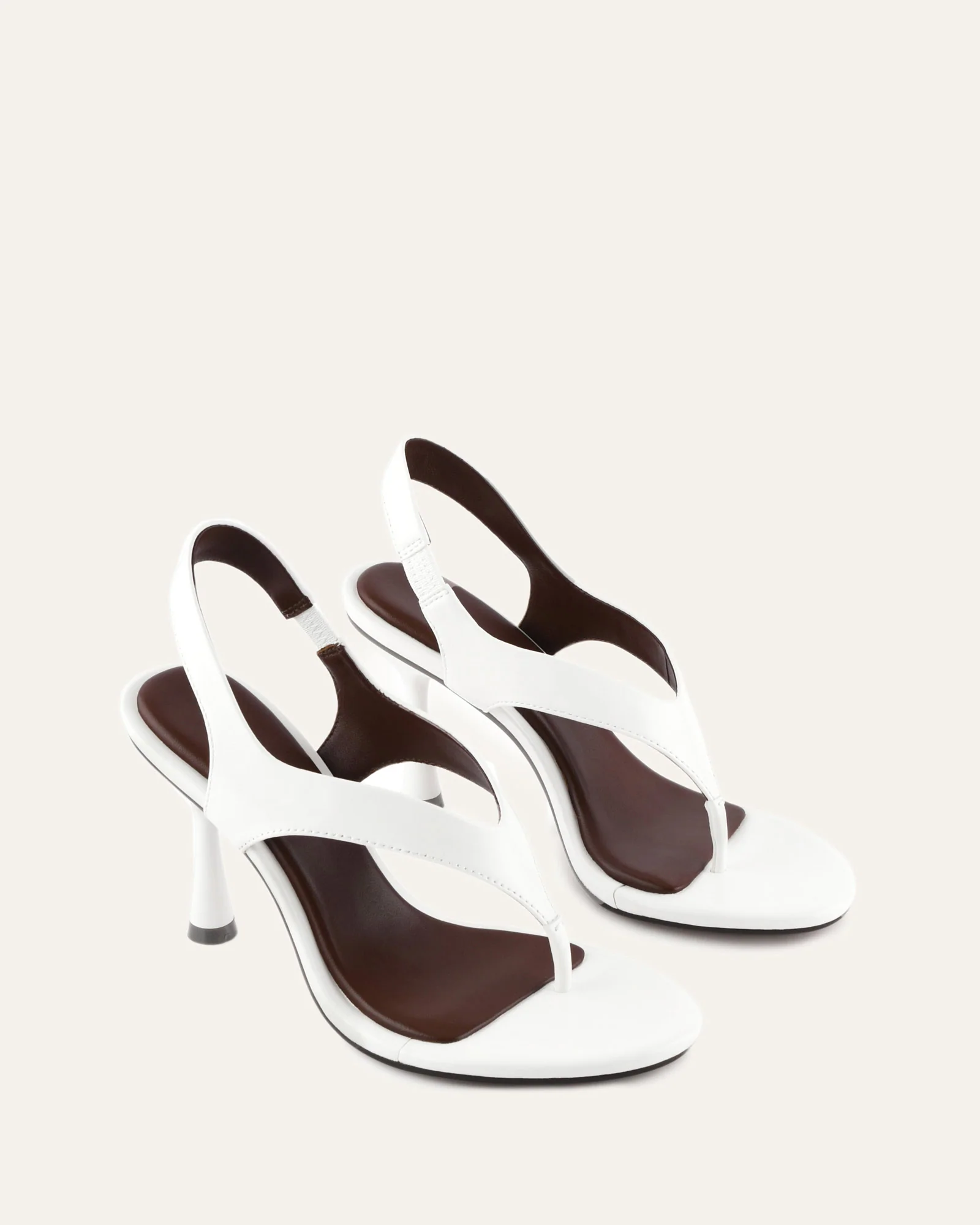 SHADE HIGH HEEL SANDALS WHITE LEATHER - Image 3