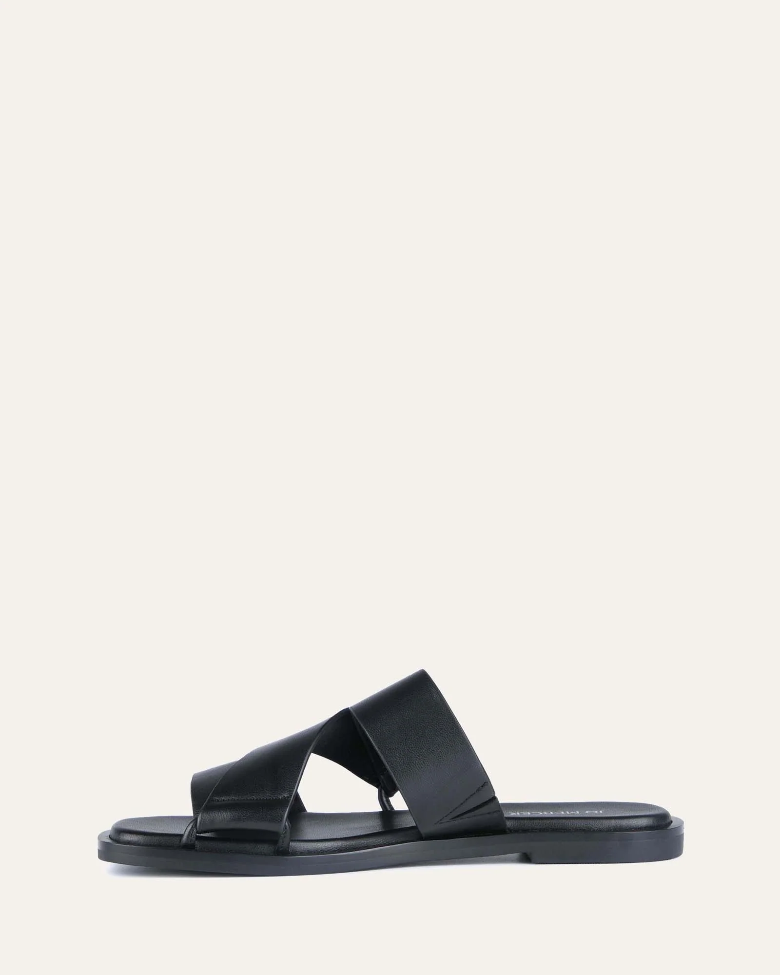 SHELBY FLAT SLIDES BLACK LEATHER - Image 6