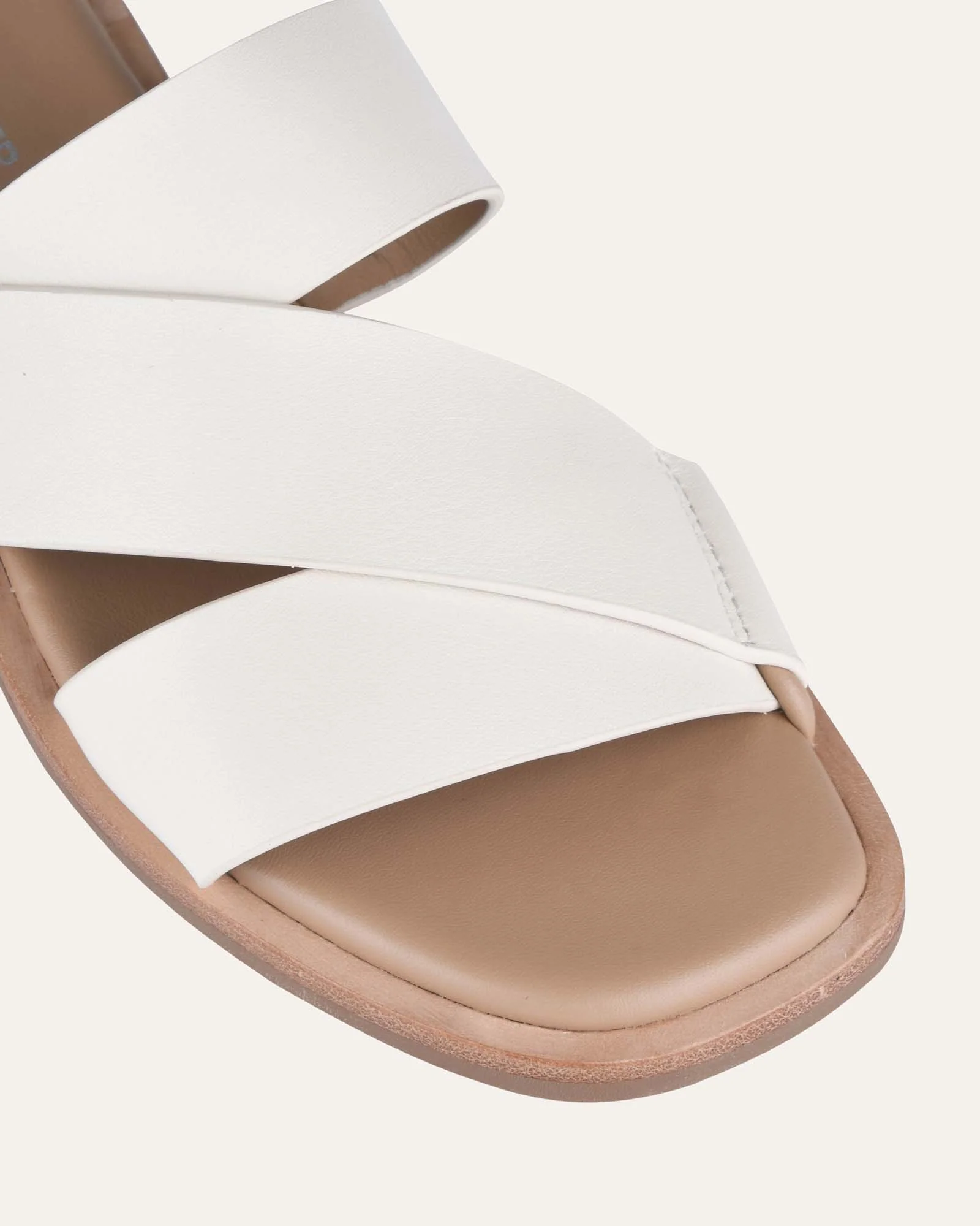 SHELBY FLAT SLIDES OFF WHITE LEATHER - Image 4