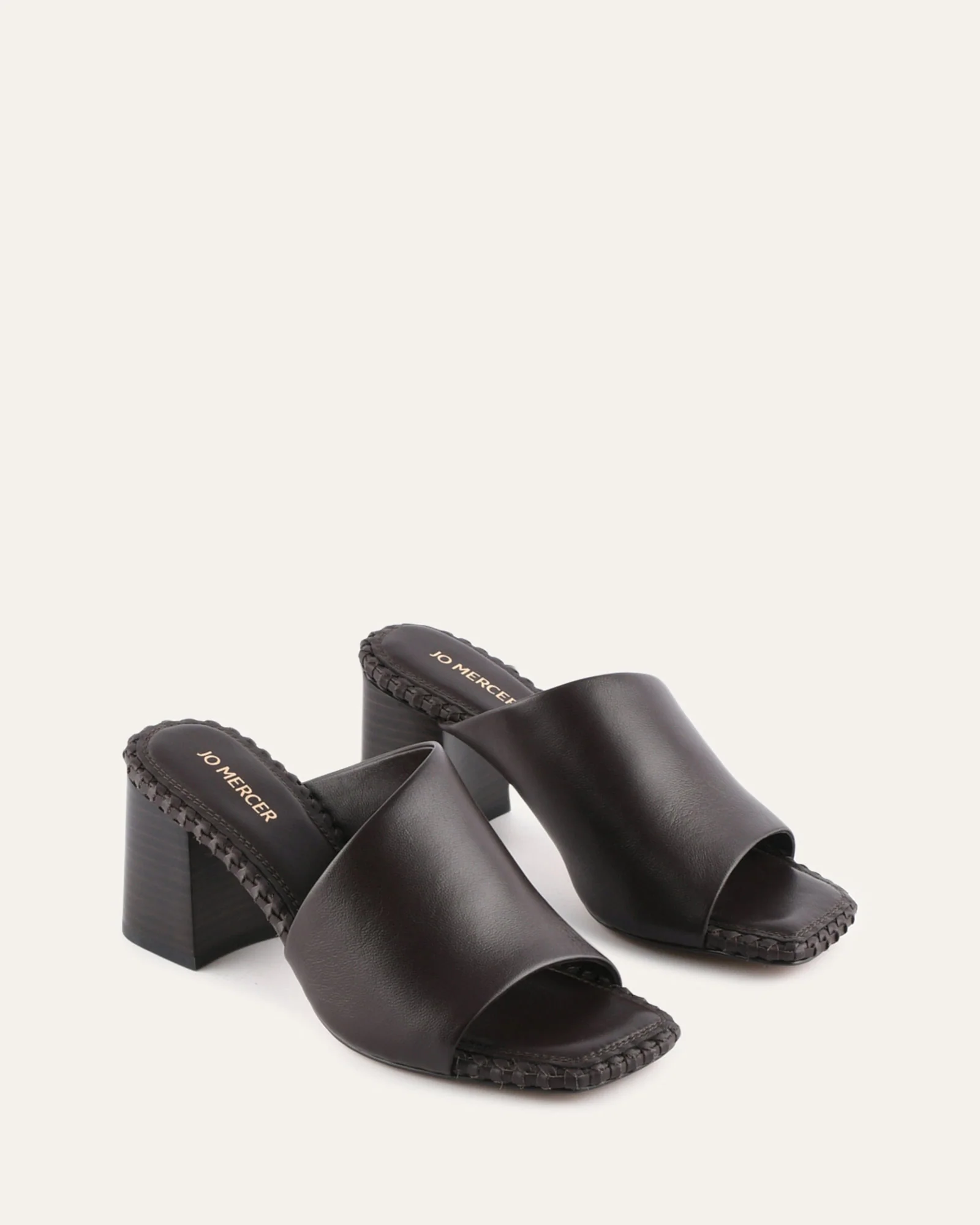 SIENNA MID HEEL SANDALS BITTER CHOC LEATHER - Image 3