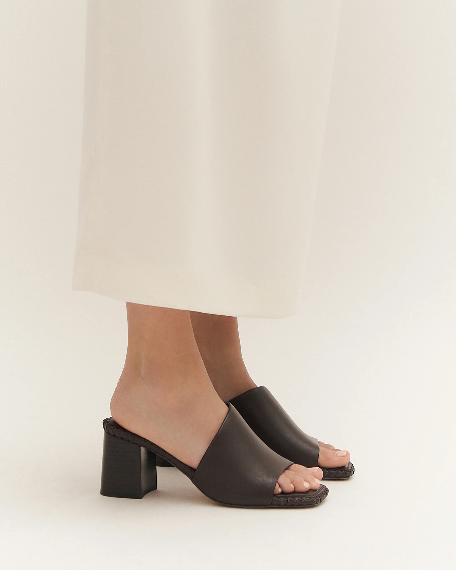 SIENNA MID HEEL SANDALS BITTER CHOC LEATHER - Image 8