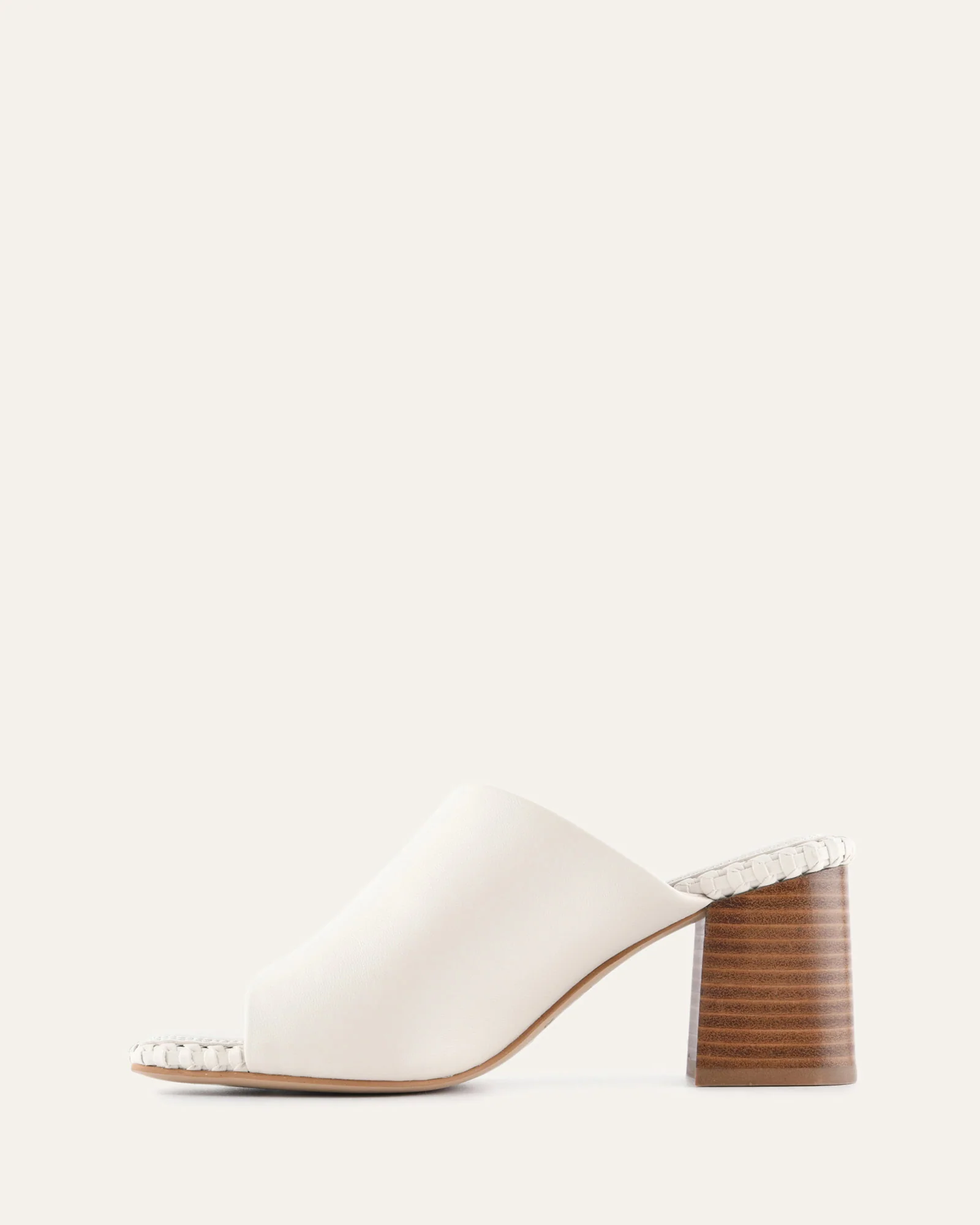 SIENNA MID HEEL SANDALS OFF WHITE LEATHER - Image 6