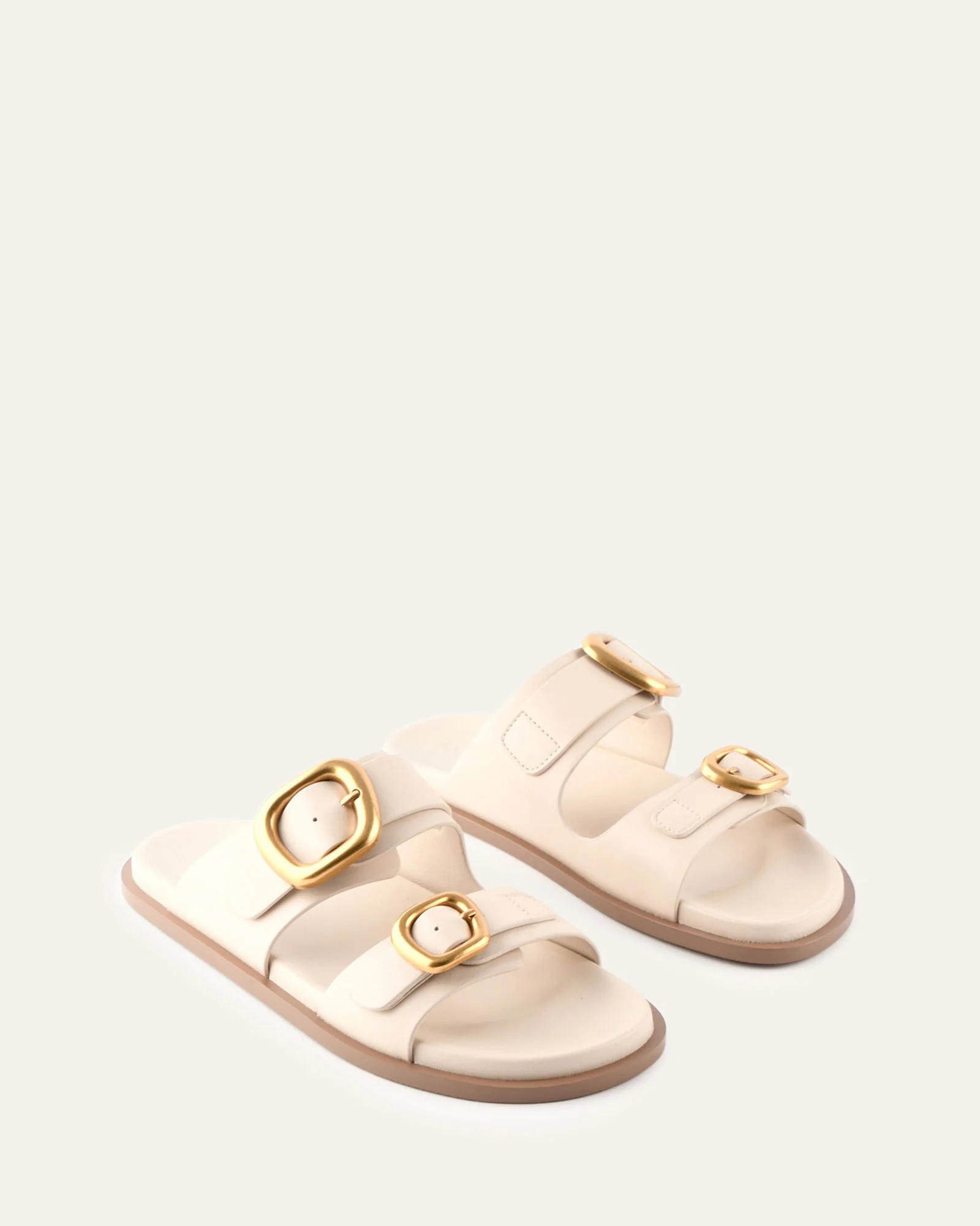 SOL FLAT SANDALS OFF WHITE LEATHER - Image 2