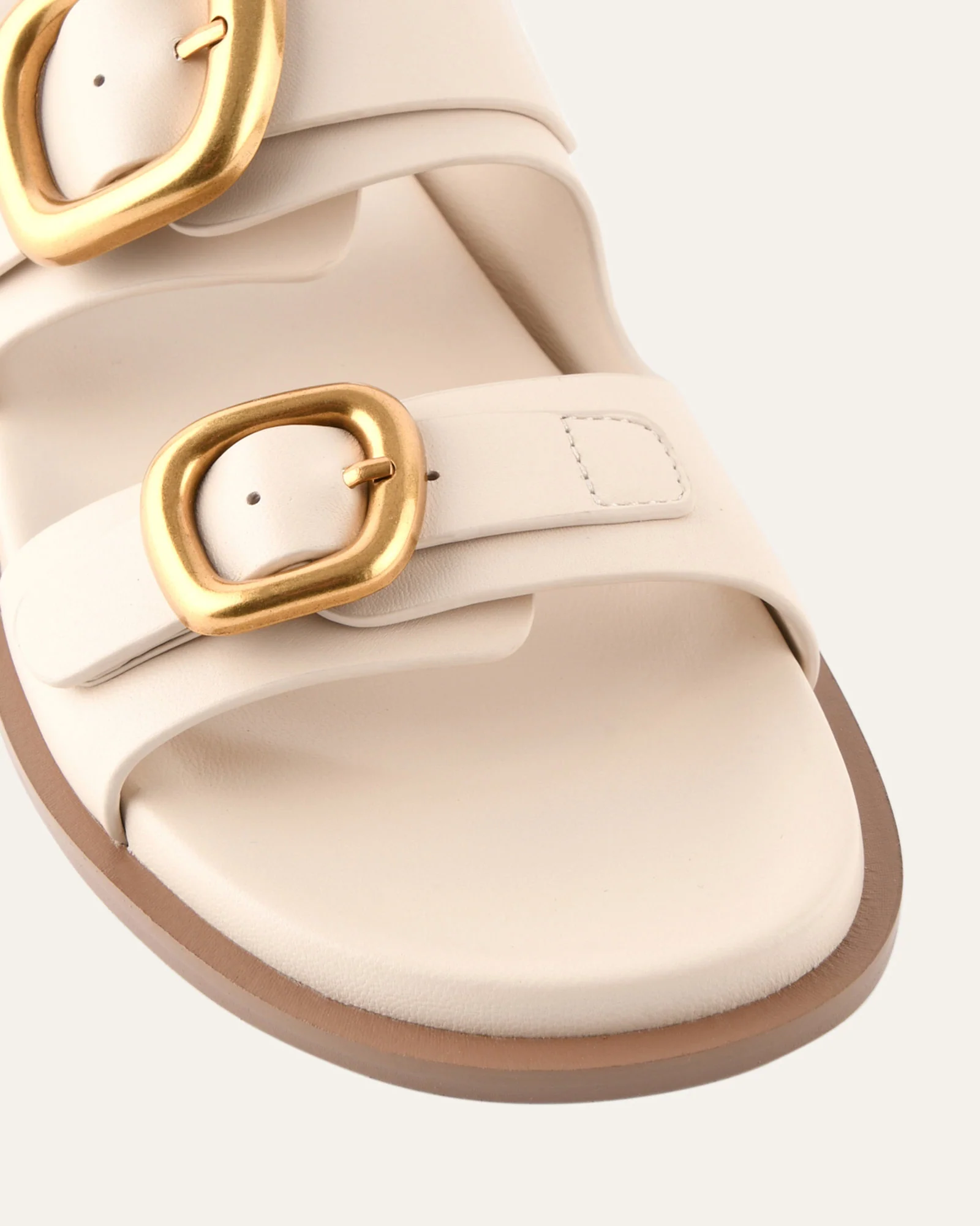 SOL FLAT SANDALS OFF WHITE LEATHER - Image 3