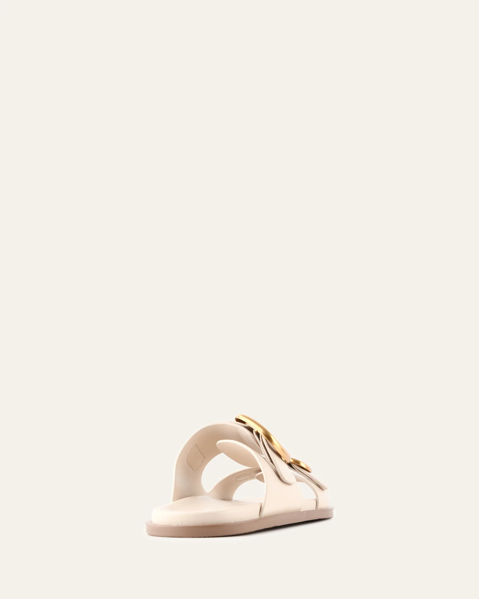 SOL FLAT SANDALS OFF WHITE LEATHER - Image 4