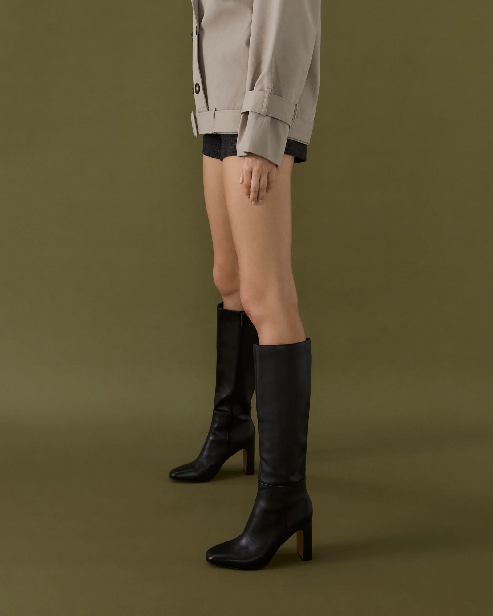STORMI KNEE BOOTS BLACK LEATHER - Image 8