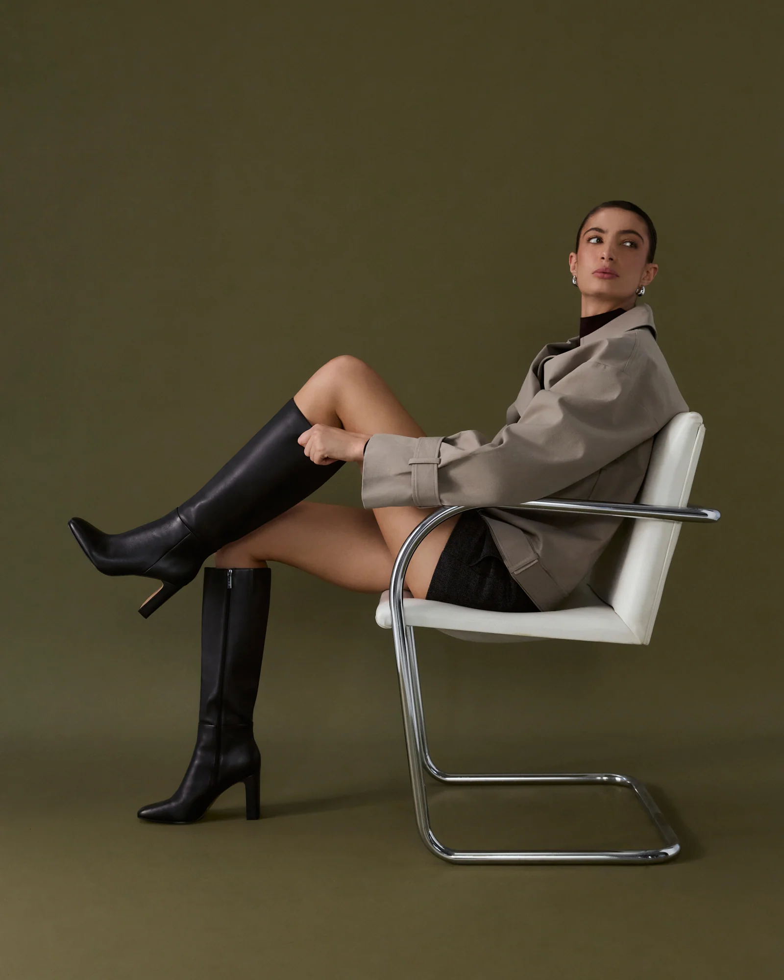 STORMI KNEE BOOTS BLACK LEATHER - Image 9