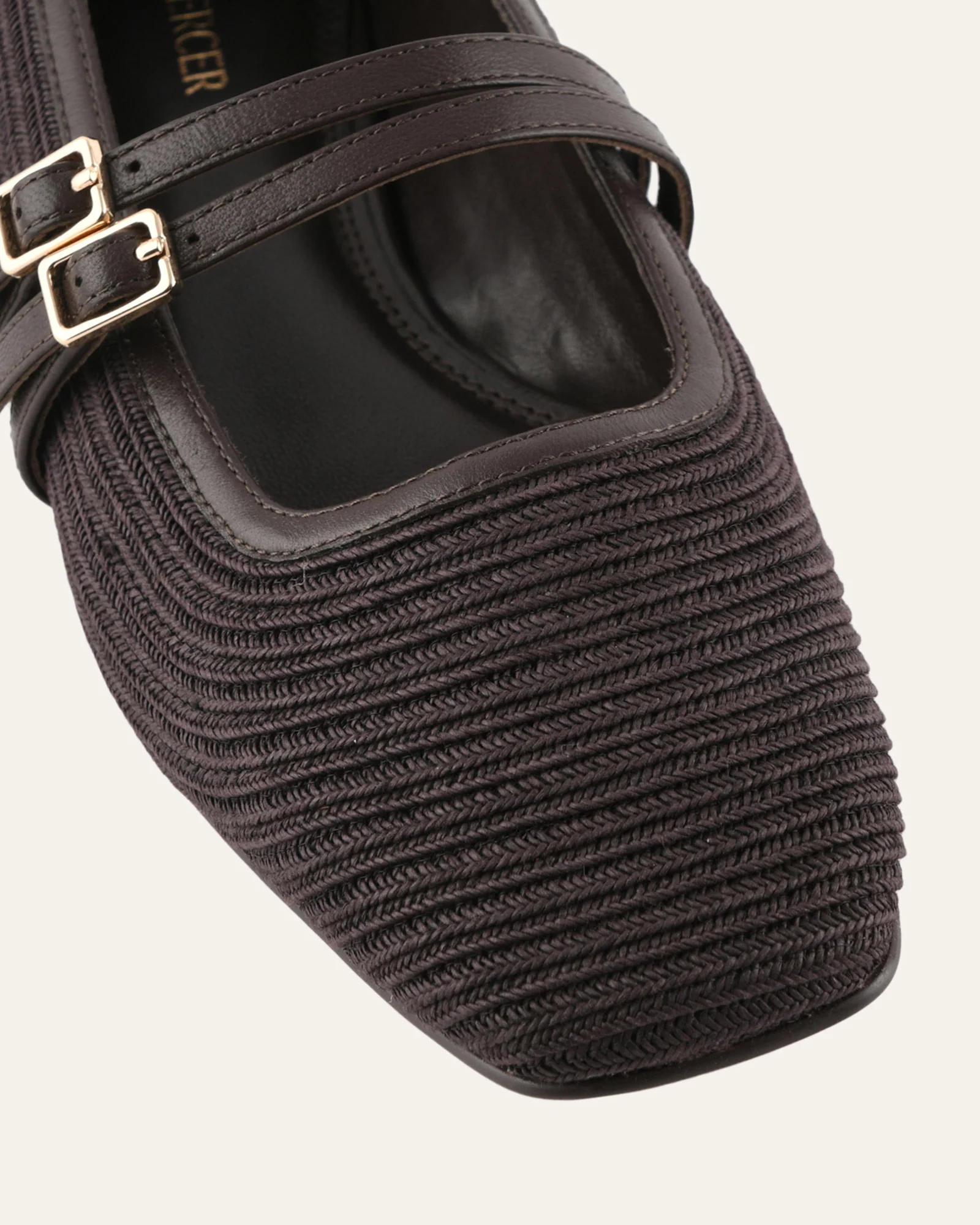 SULLIVAN BALLET FLATS BITTER CHOC RAFFIA - Image 4
