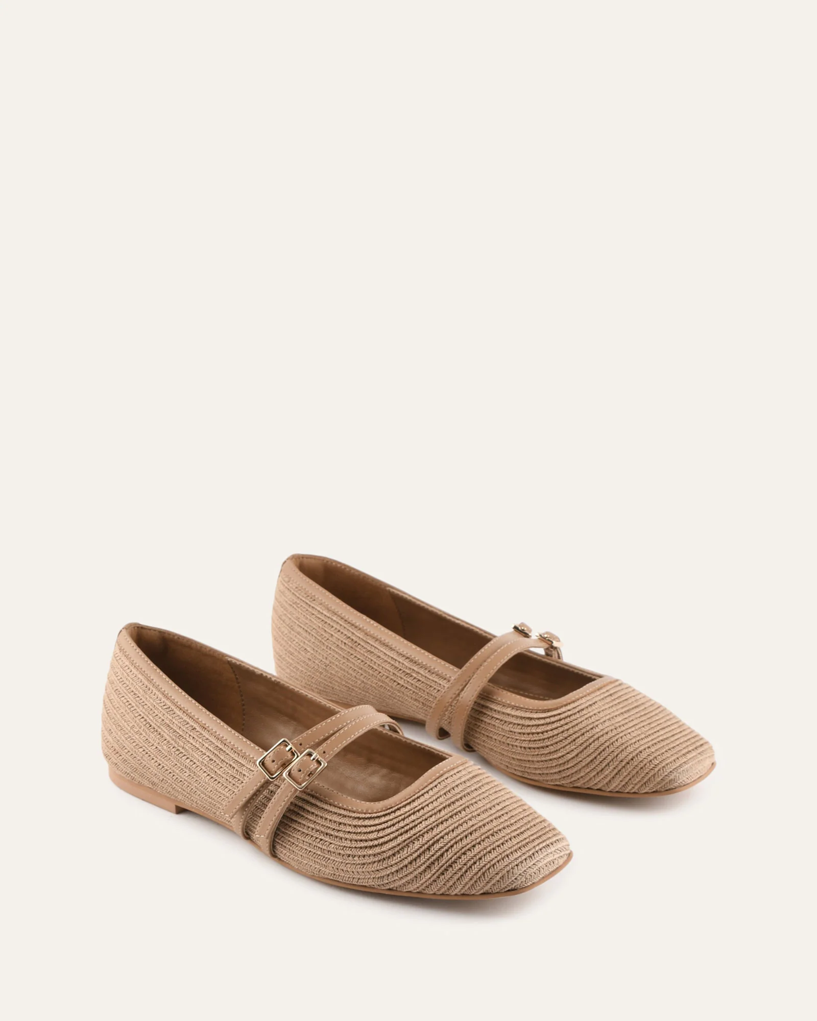 SULLIVAN BALLET FLATS TAN RAFFIA - Image 3