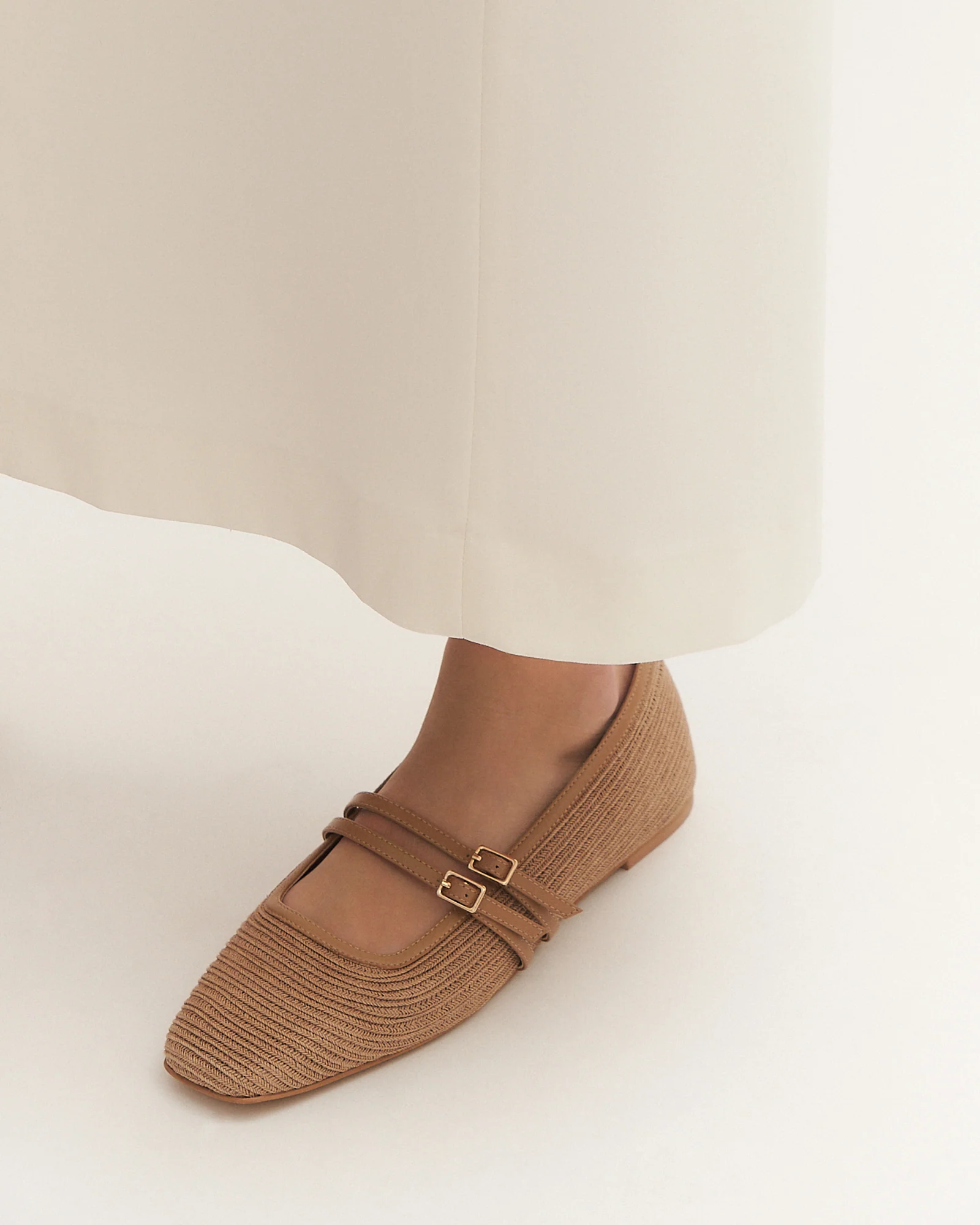 SULLIVAN BALLET FLATS TAN RAFFIA - Image 7