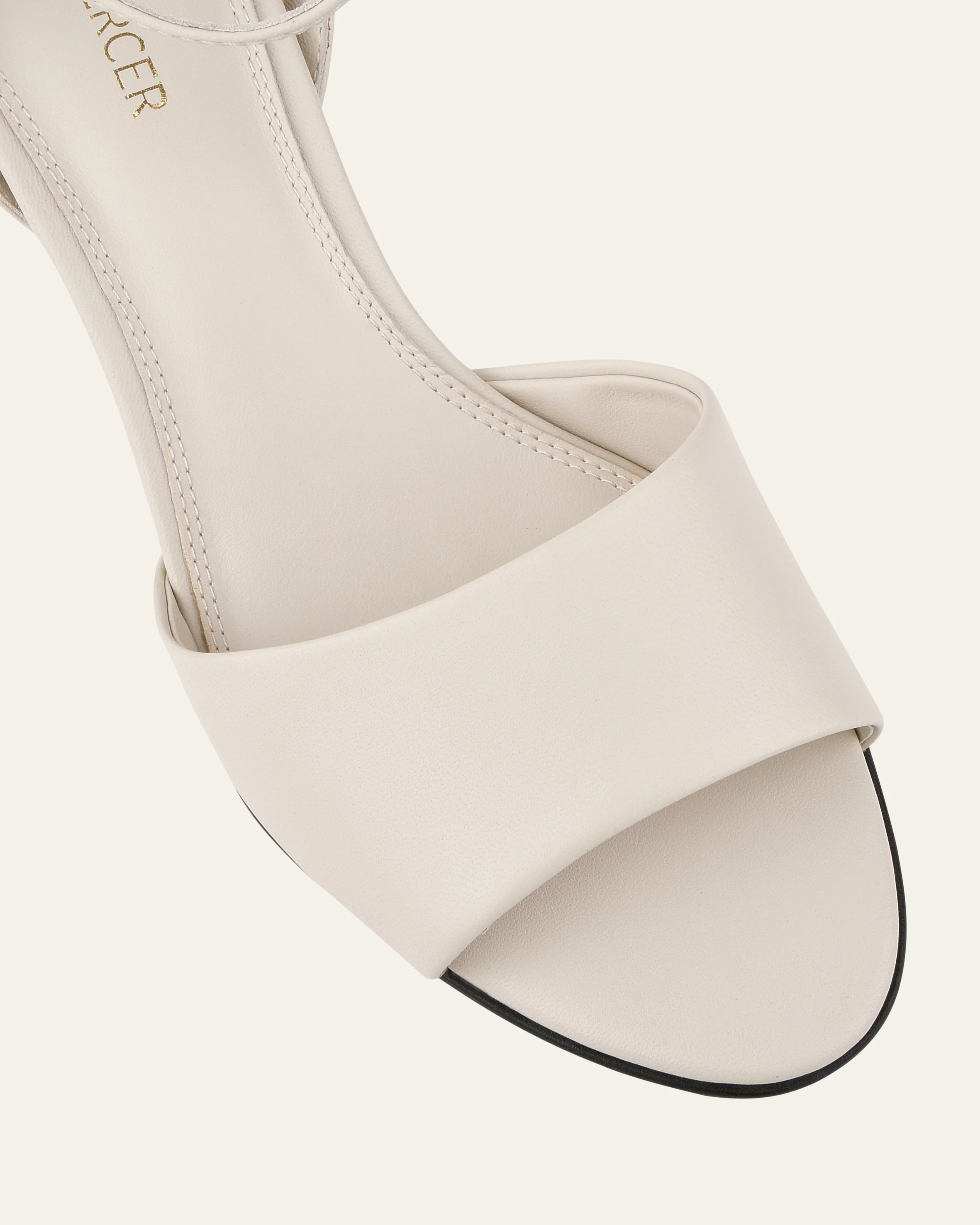 TANYA MID HEEL SANDALS OFF WHITE LEATHER - Image 4