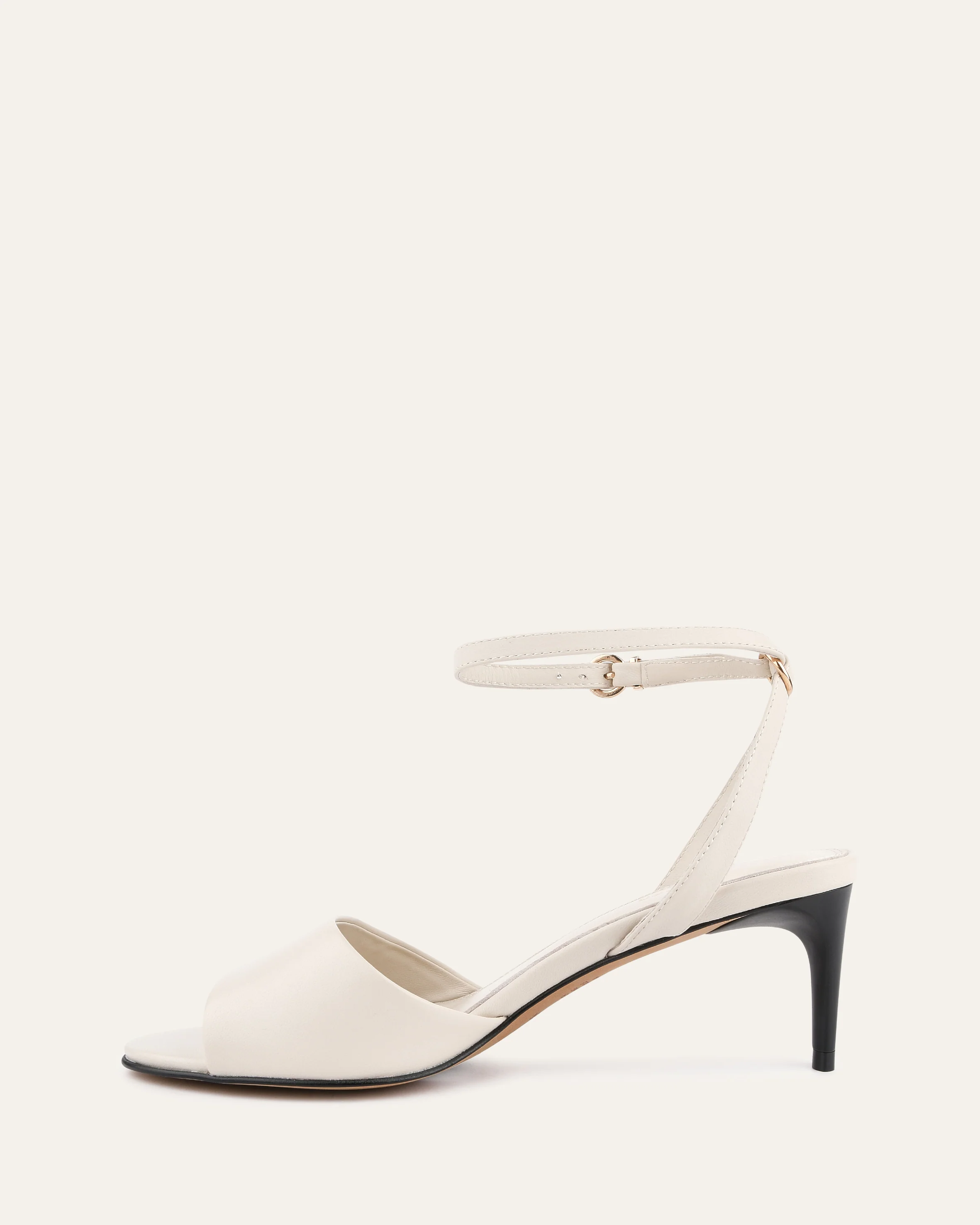 TANYA MID HEEL SANDALS OFF WHITE LEATHER - Image 6