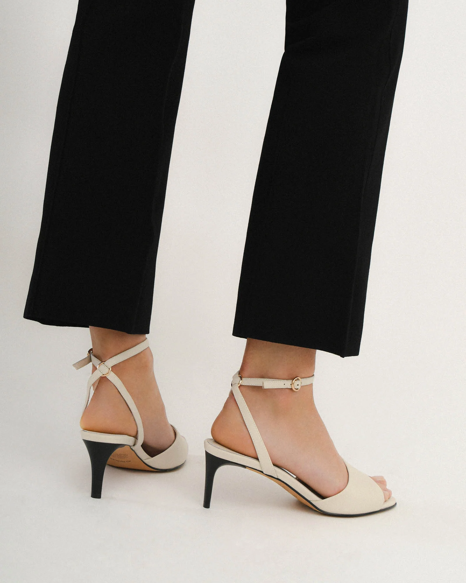 TANYA MID HEEL SANDALS OFF WHITE LEATHER - Image 7