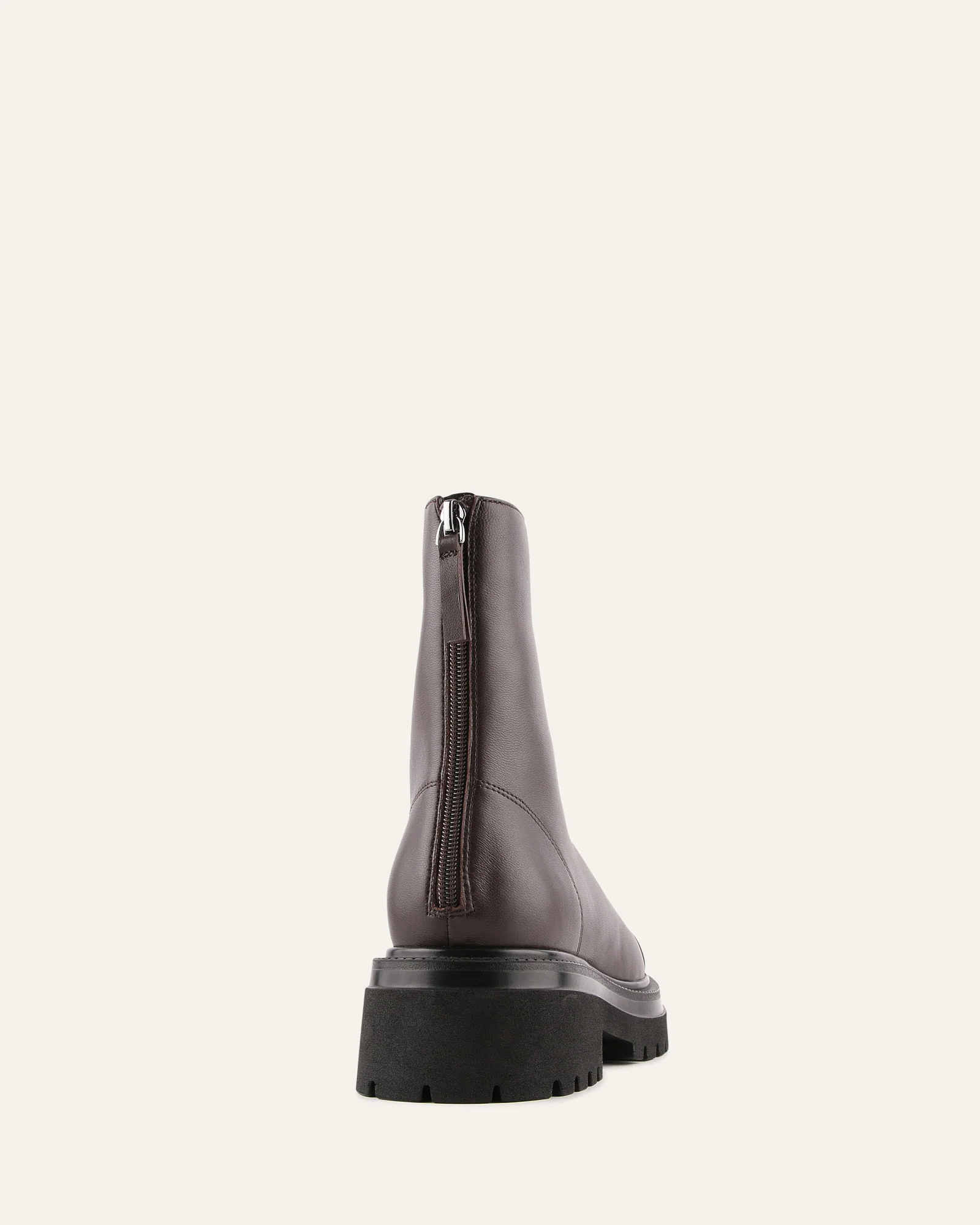 TATUM FLAT ANKLE BOOTS BITTER CHOC LEATHER - Image 5