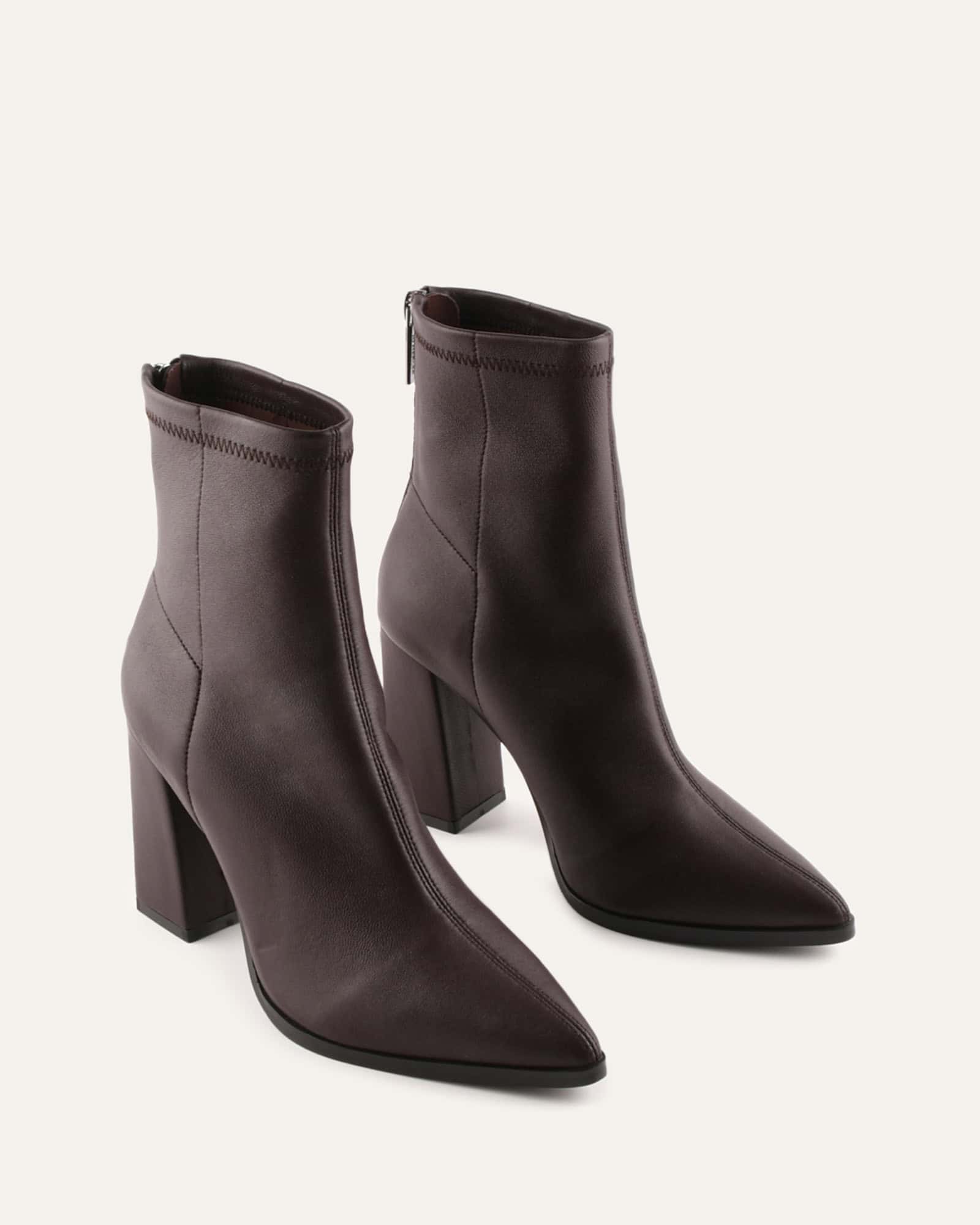 TEO HIGH ANKLE BOOTS BITTER CHOC LEATHER - Image 3