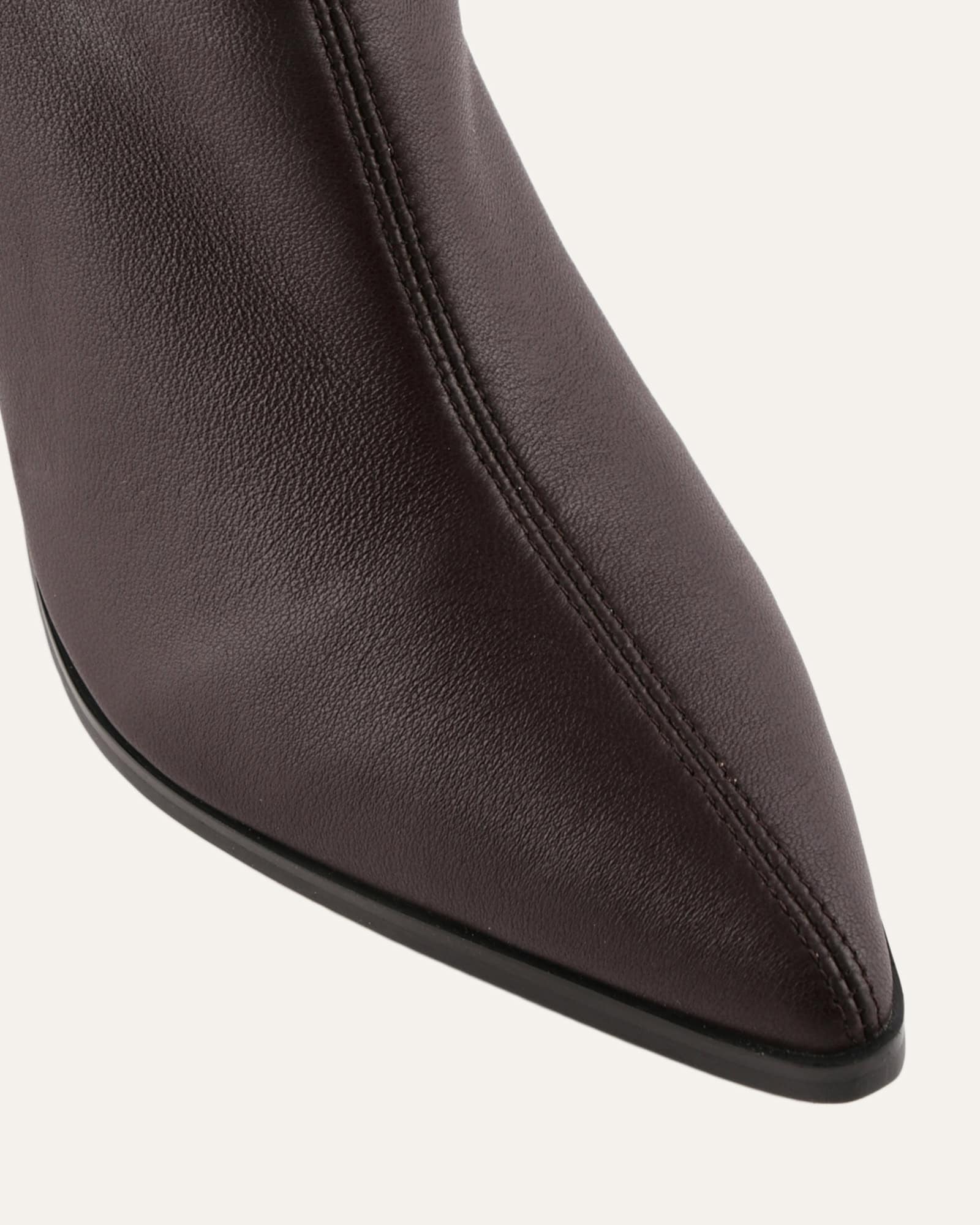 TEO HIGH ANKLE BOOTS BITTER CHOC LEATHER - Image 4
