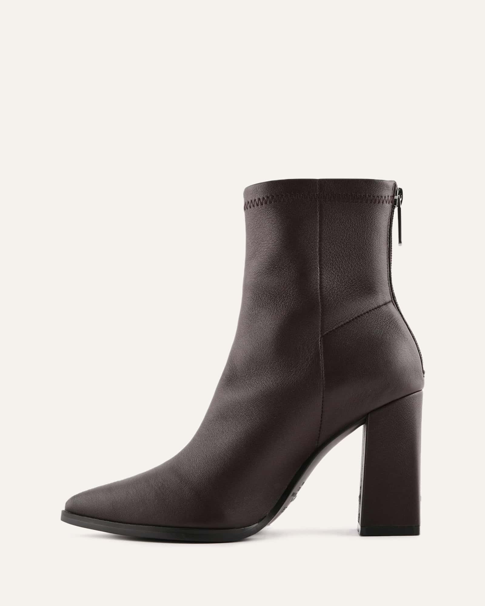 TEO HIGH ANKLE BOOTS BITTER CHOC LEATHER - Image 6