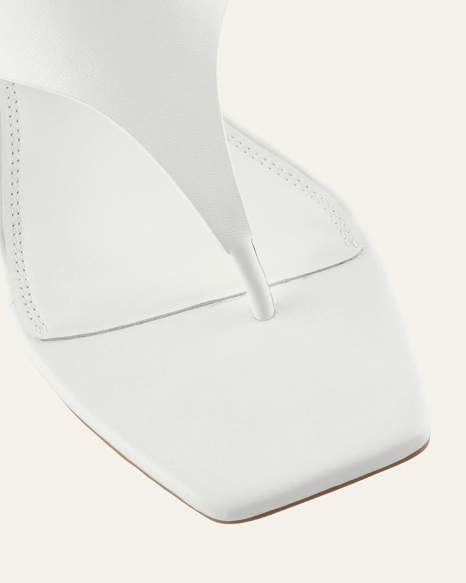 TOKEN LOW HEEL SANDALS WHITE LEATHER - Image 4