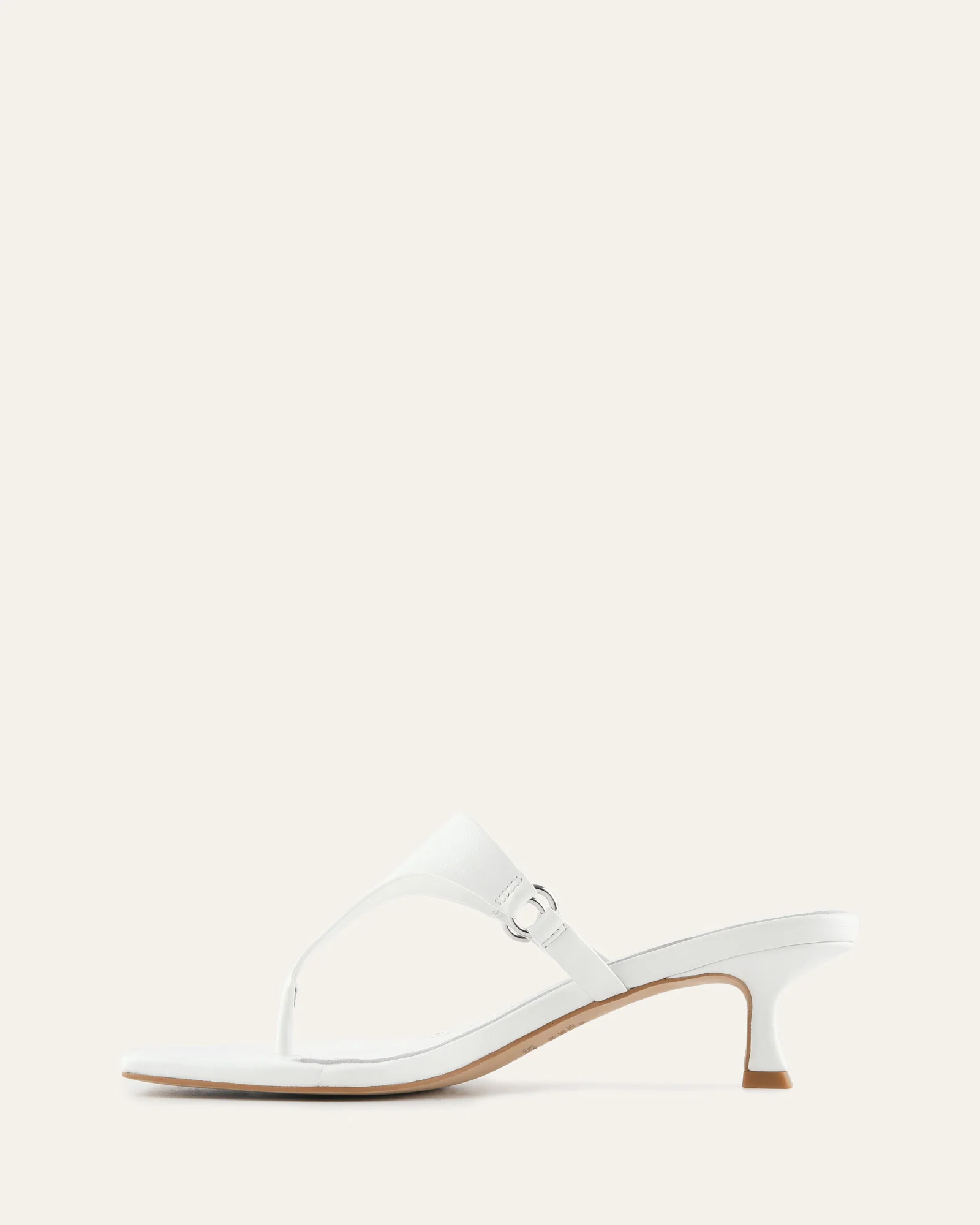 TOKEN LOW HEEL SANDALS WHITE LEATHER - Image 6