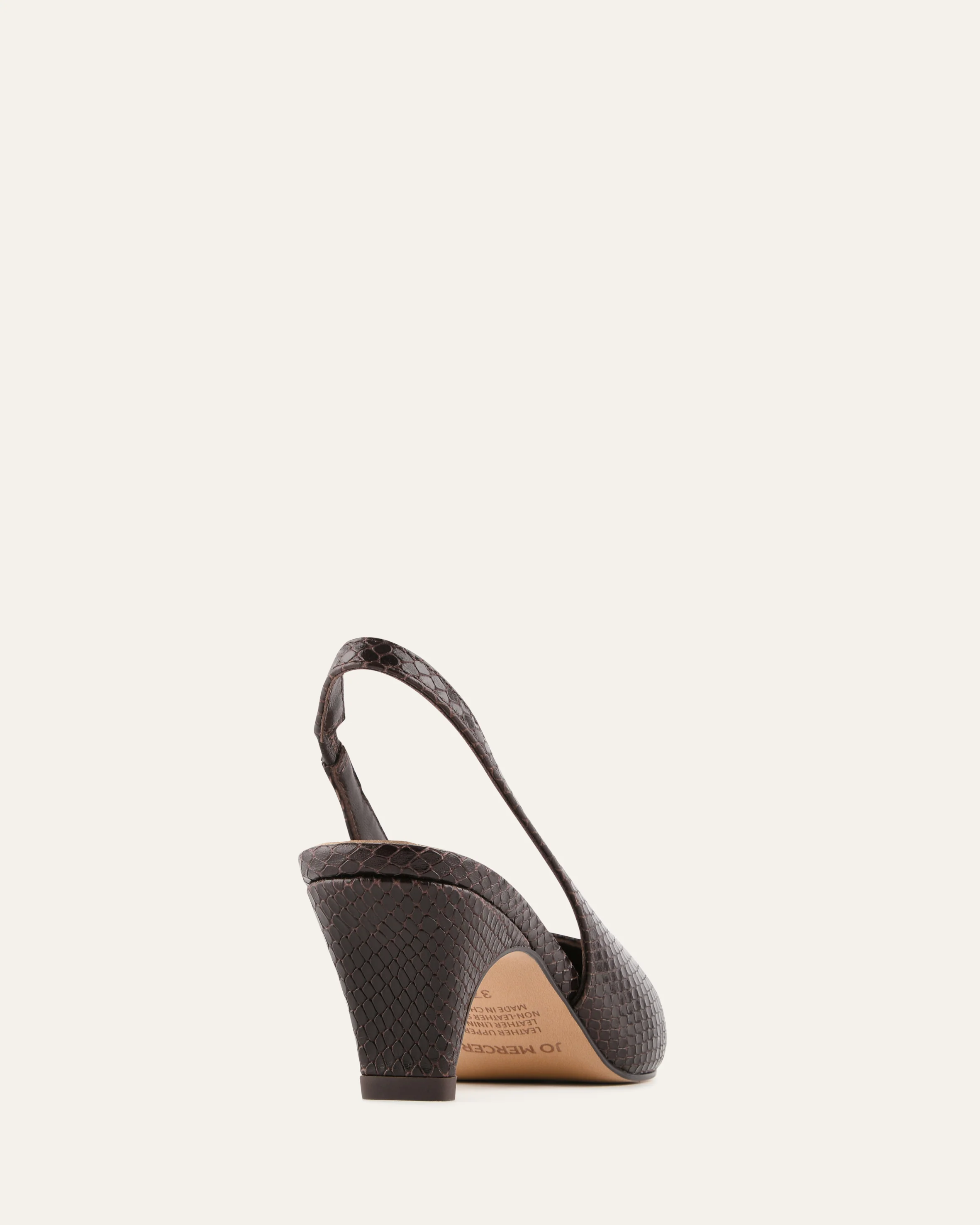 TREY LOW HEELS CHOCOLATE SNAKE PRINT LEATHER - Image 5