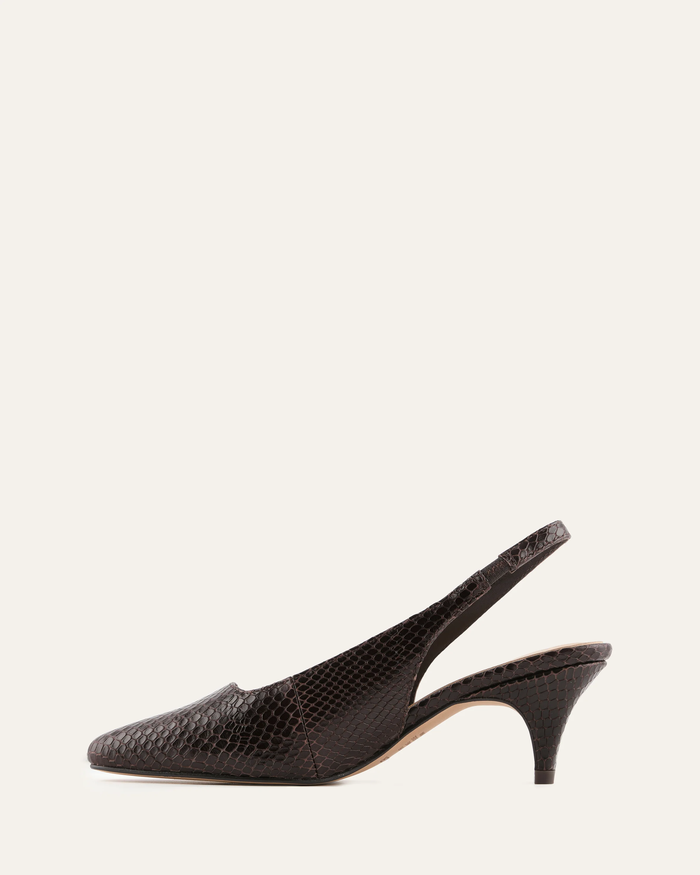 TREY LOW HEELS CHOCOLATE SNAKE PRINT LEATHER - Image 6