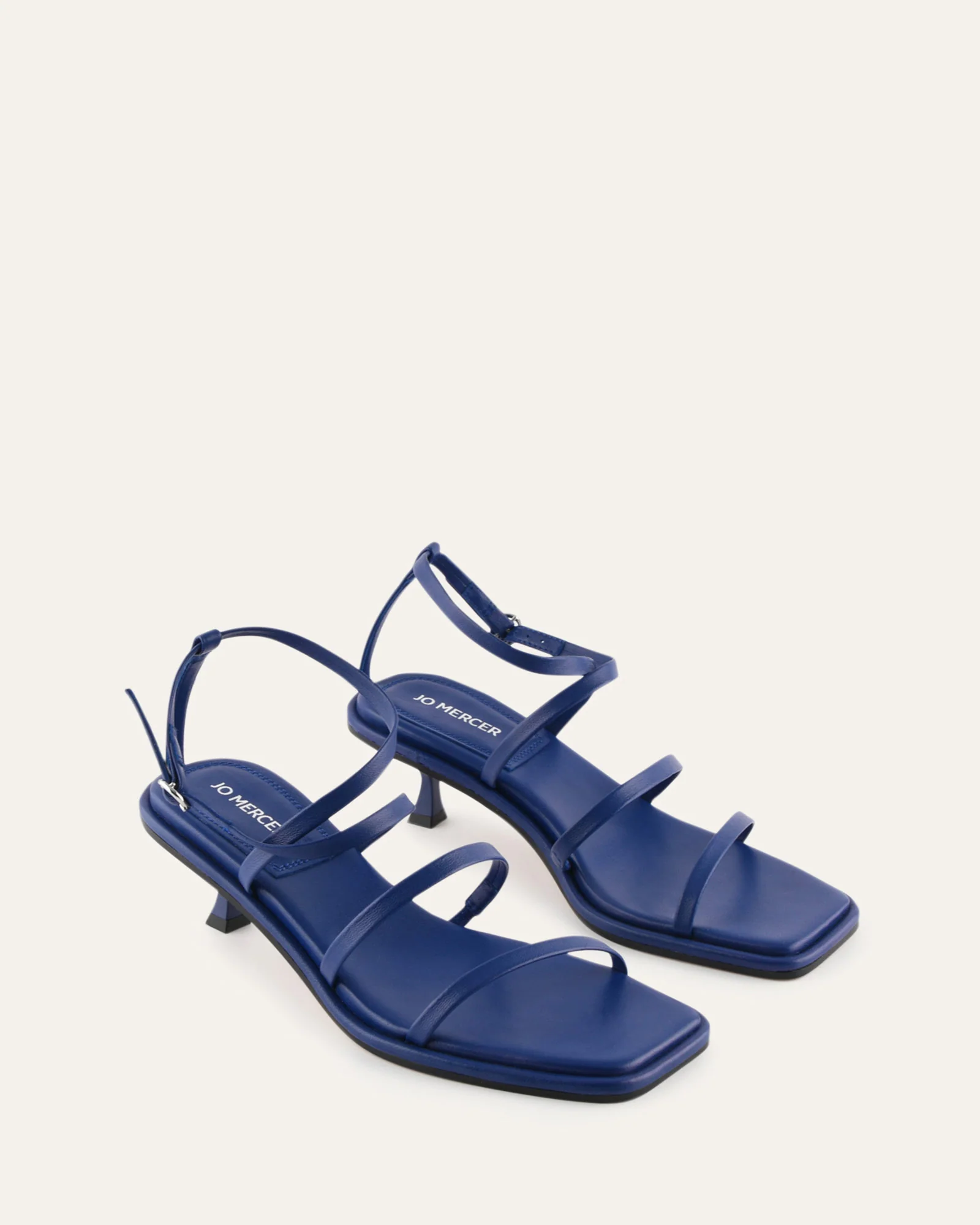 TUCKER MID HEEL SANDALS COBALT LEATHER - Image 3