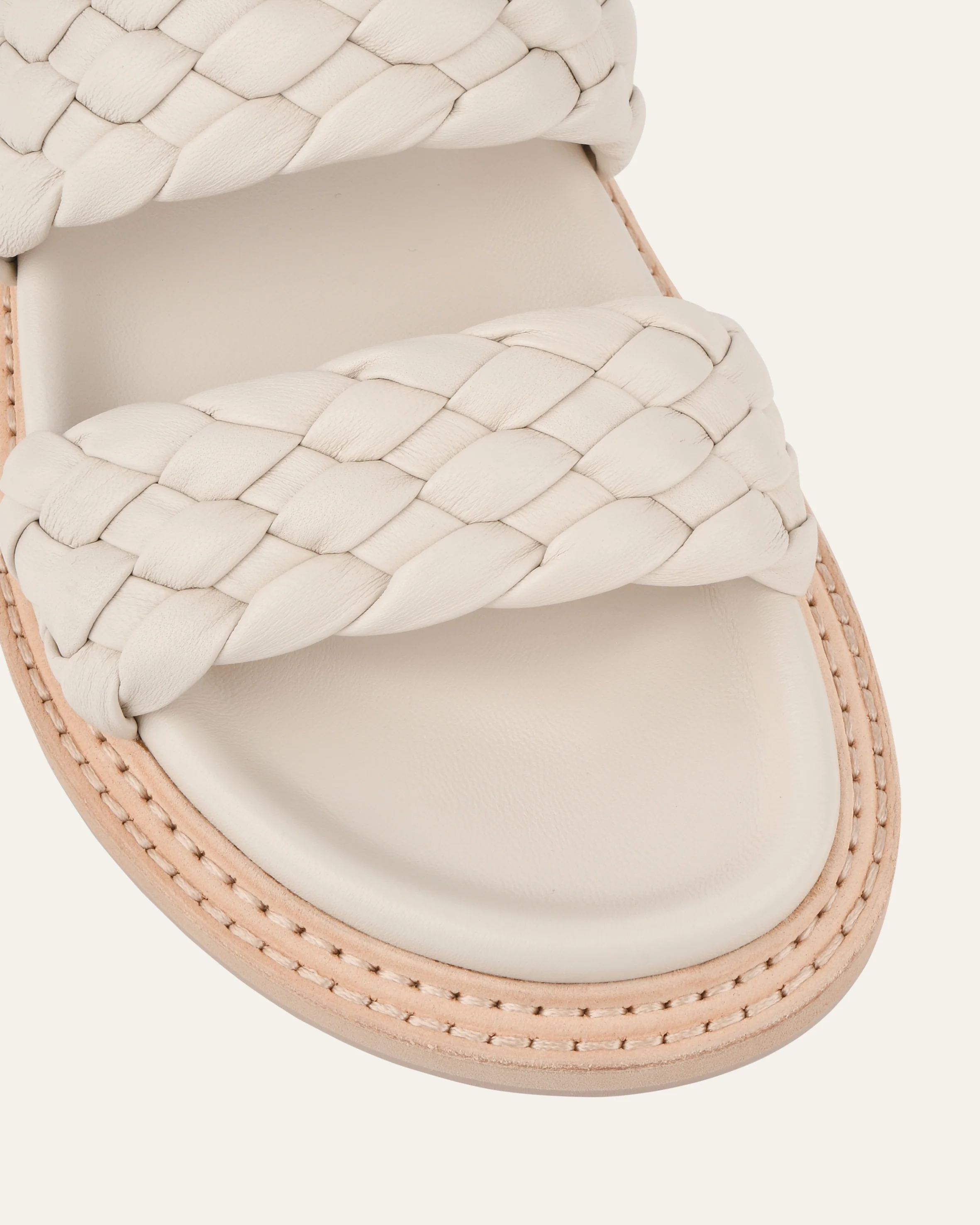 VEGA FLAT SANDALS OFF WHITE LEATHER - Image 4