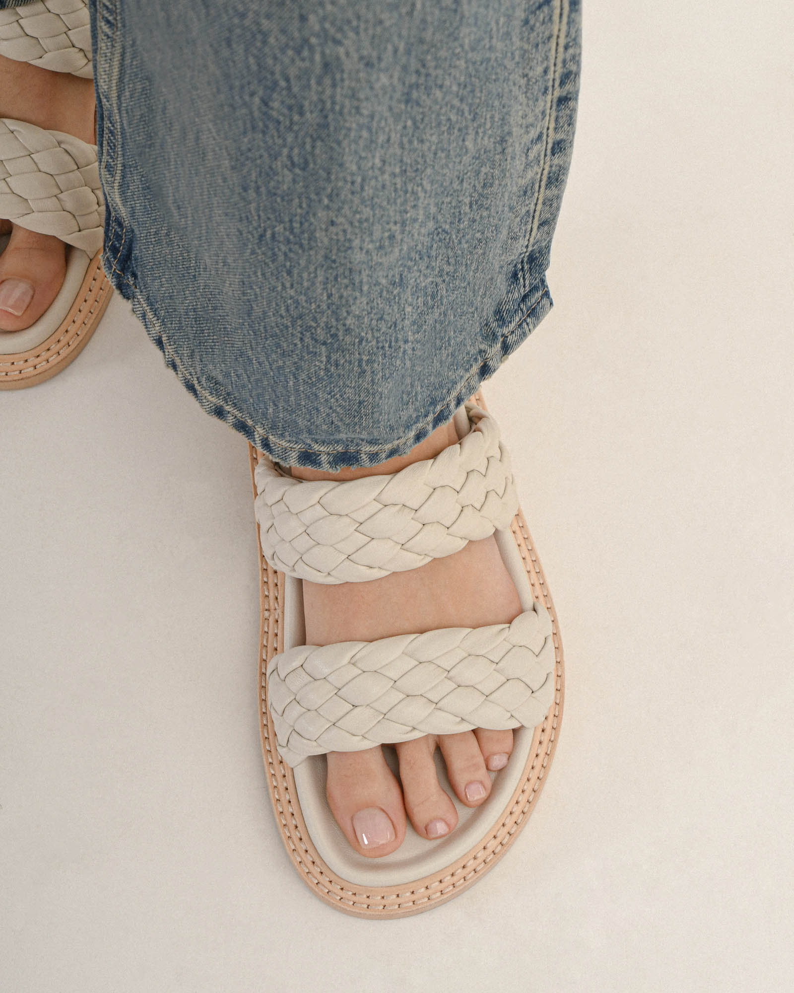 VEGA FLAT SANDALS OFF WHITE LEATHER - Image 8