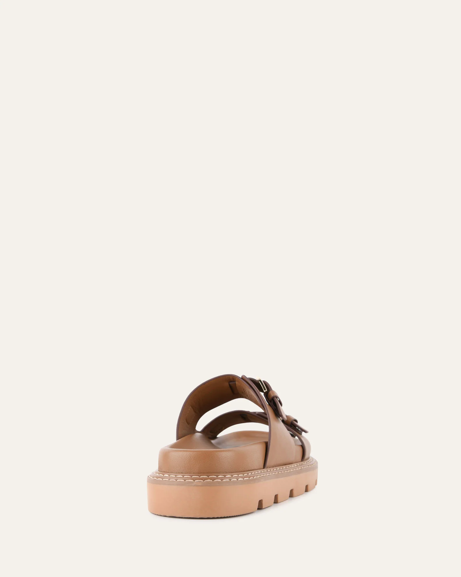 VICHY FLAT SANDALS TAN LEATHER - Image 5