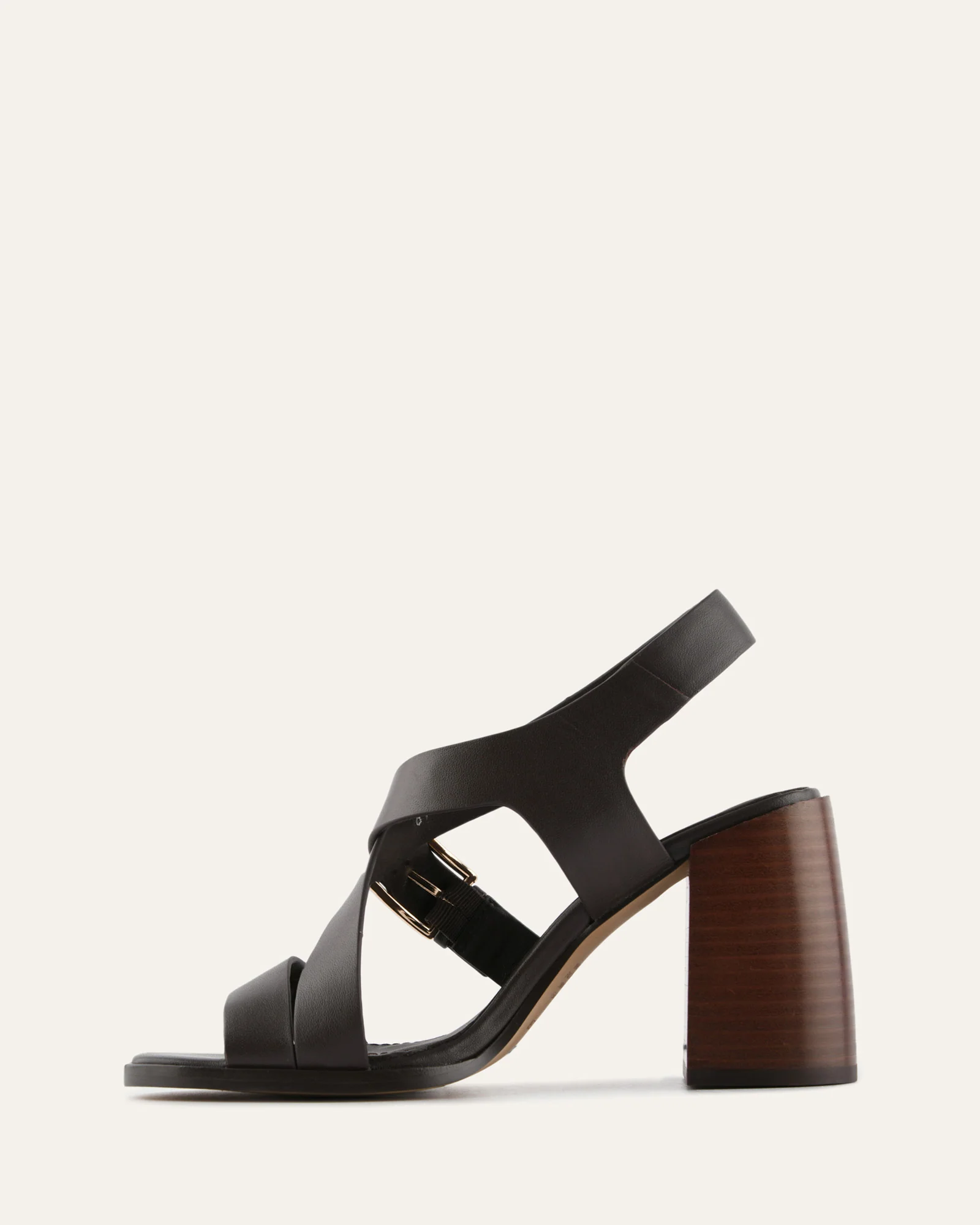VIRGO HIGH HEEL SANDALS BITTER CHOC LEATHER - Image 6